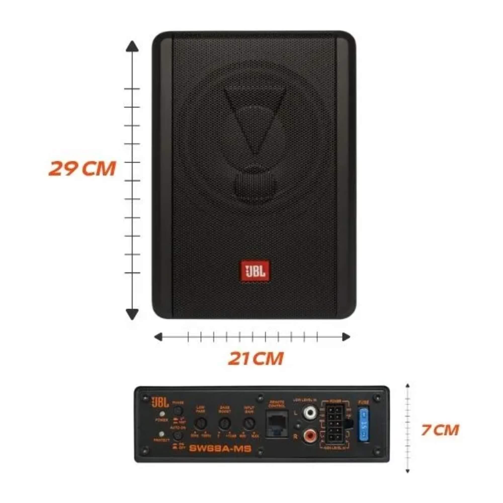 Caixa Slim Subwoofer Amplificada 6x8 100W RMS - JBL SW68A-MS