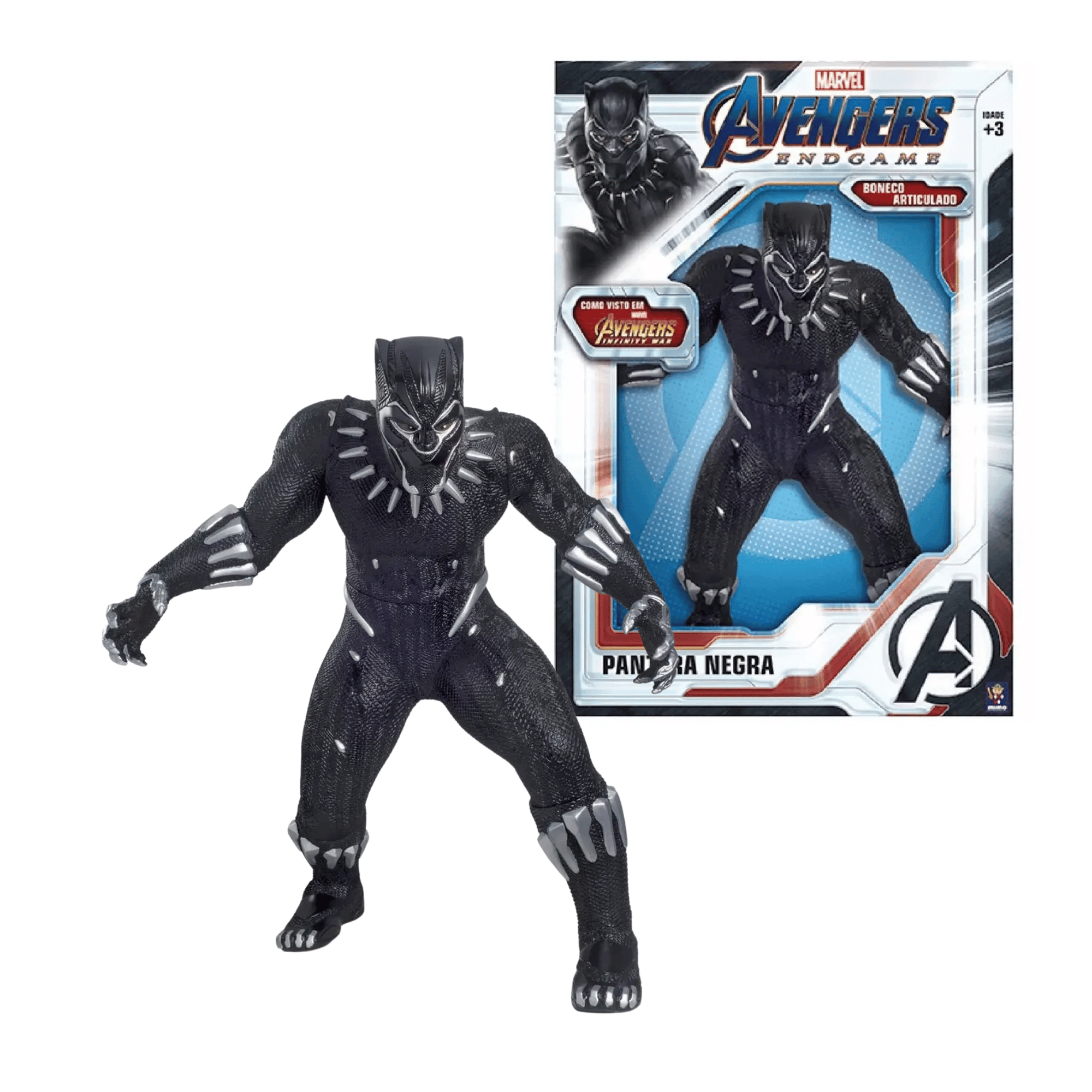 Boneco Pantera Negra Marvel Avengers End Game Mimo Toys - 0568-1