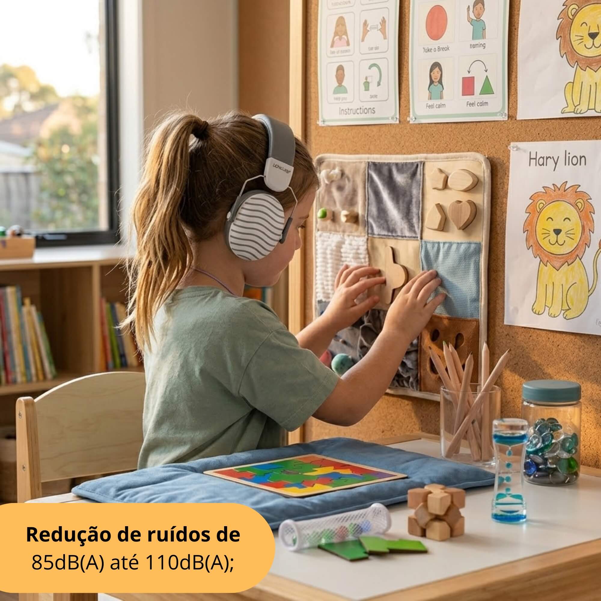 Abafador de Ruídos Color Joy Neutro Infantil Sensorial Leo&Leo Leonora - 10796