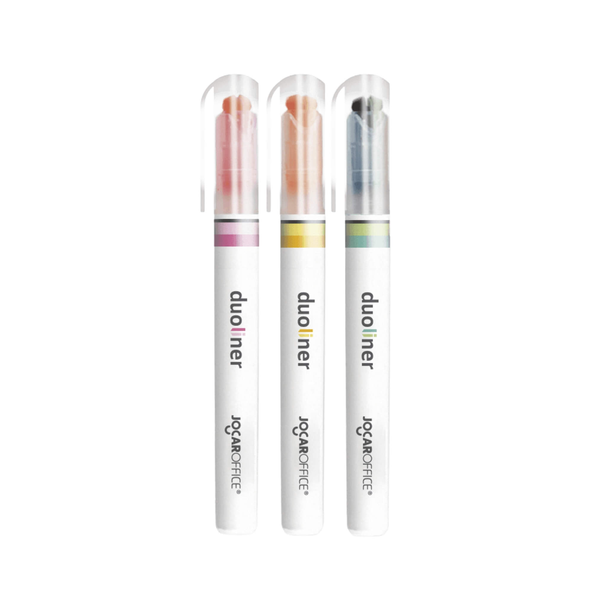 Canetas Marca Texto Duoliner Estojo 3 Cores Ponta Dupla Jocar Office Leonora - 10146