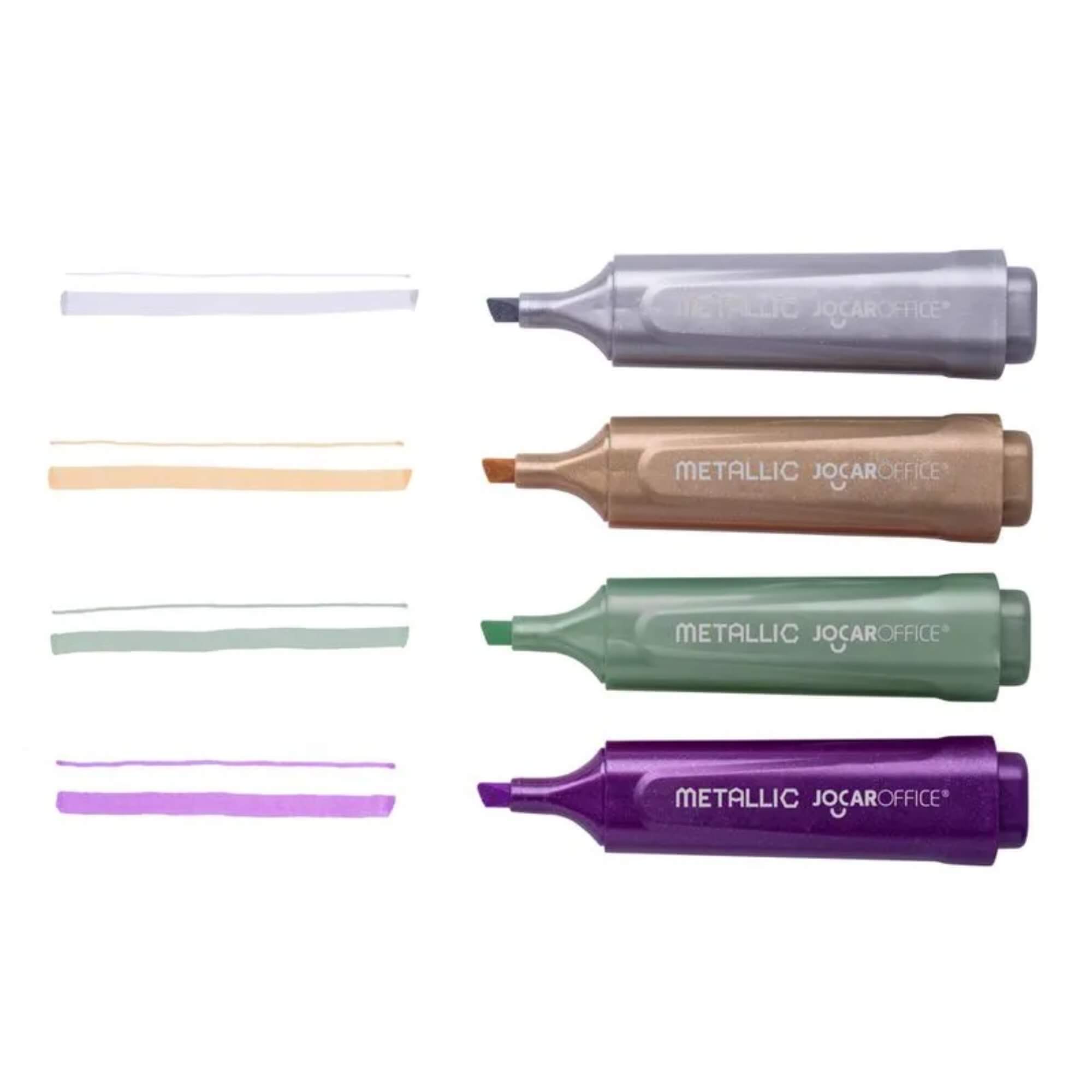 Marca Texto Metálico Estojo Com 4 Cores Metallic Jocar Office Leonora - 94141