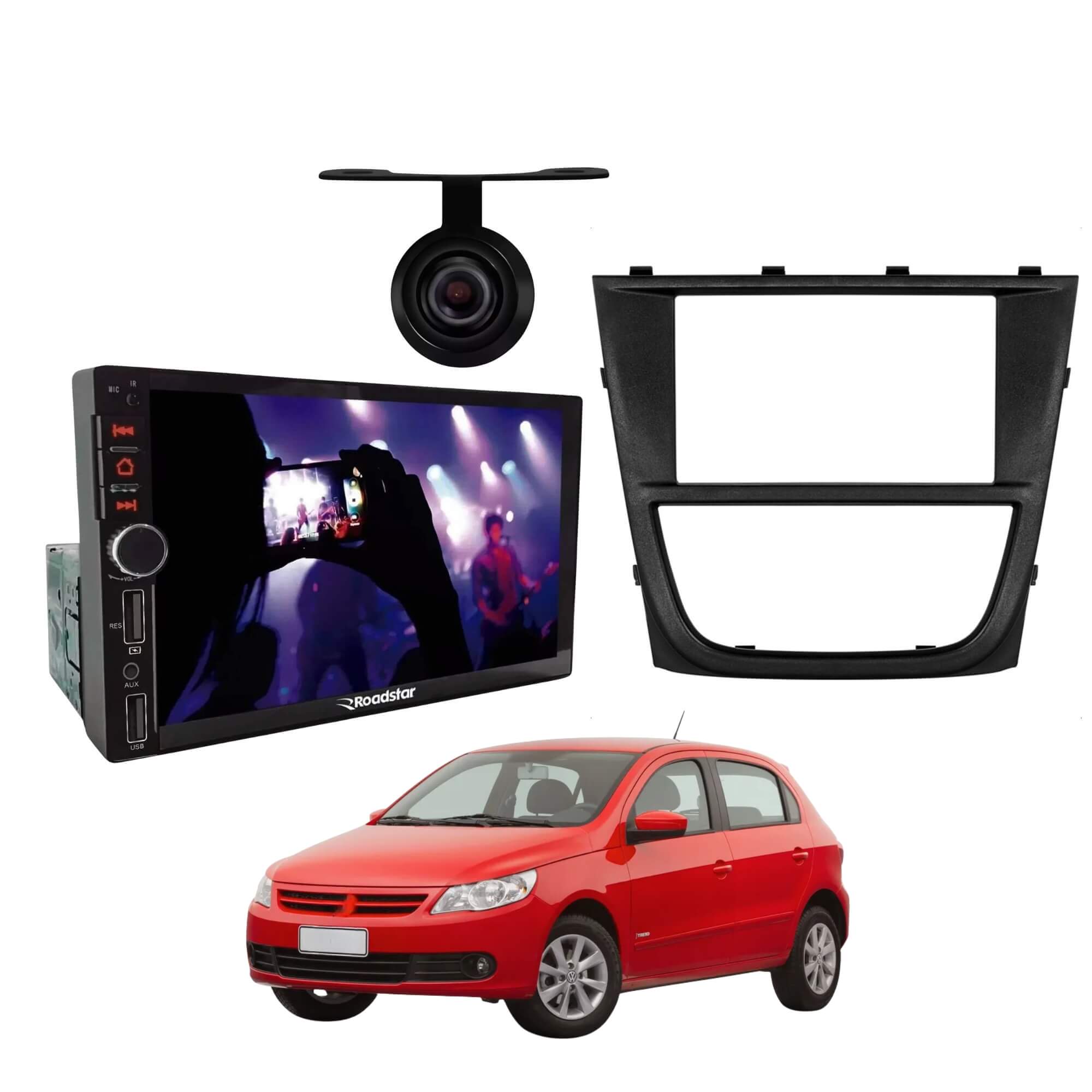 VAR Kit Multimídia MP5 RS401BR MI Roadstar + Moldura + Câmera de Ré (Escolha o modelo) Modelo de Carro:Gol G5