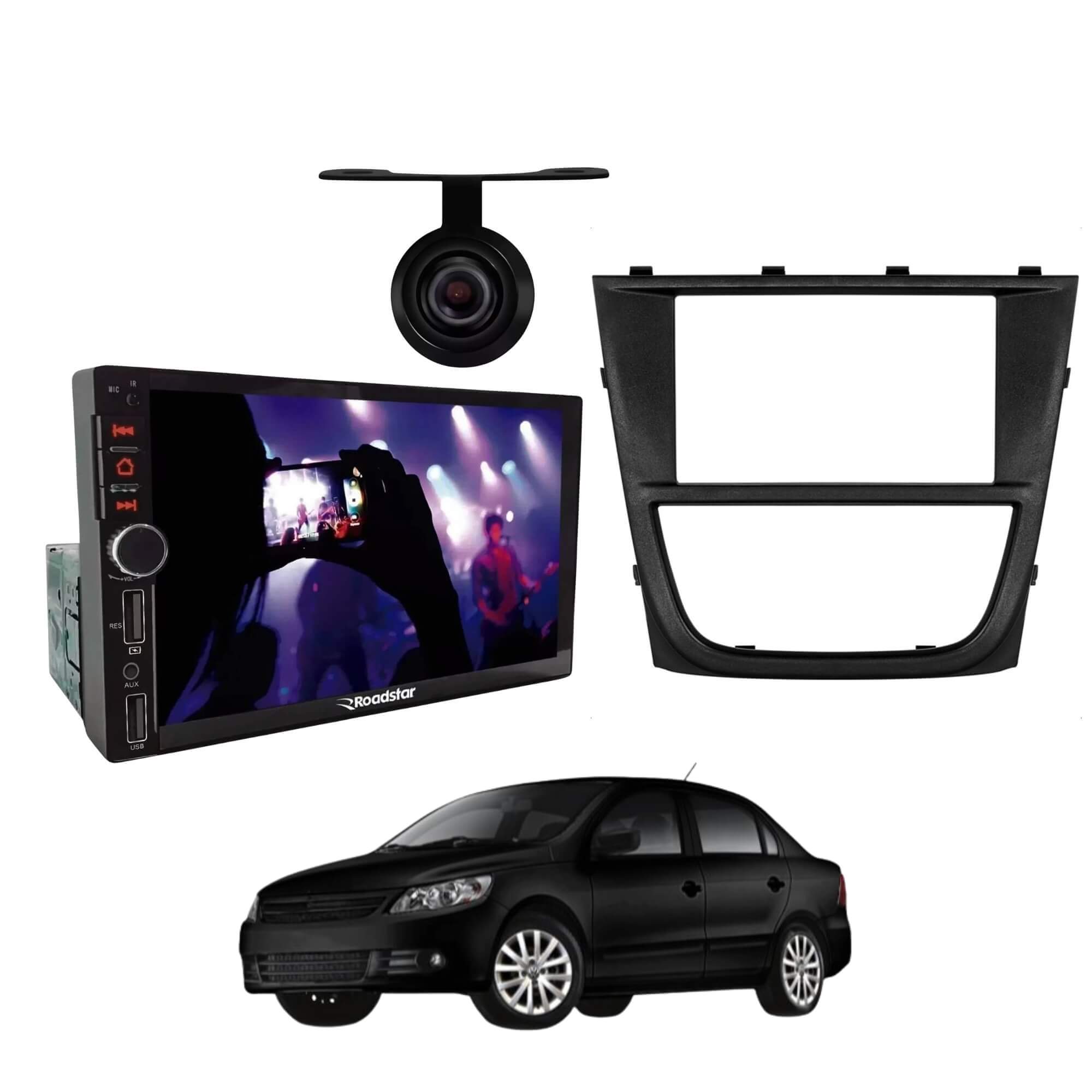 VAR Kit Multimídia MP5 RS401BR MI Roadstar + Moldura + Câmera de Ré (Escolha o modelo) Modelo de Carro:Voyage G5