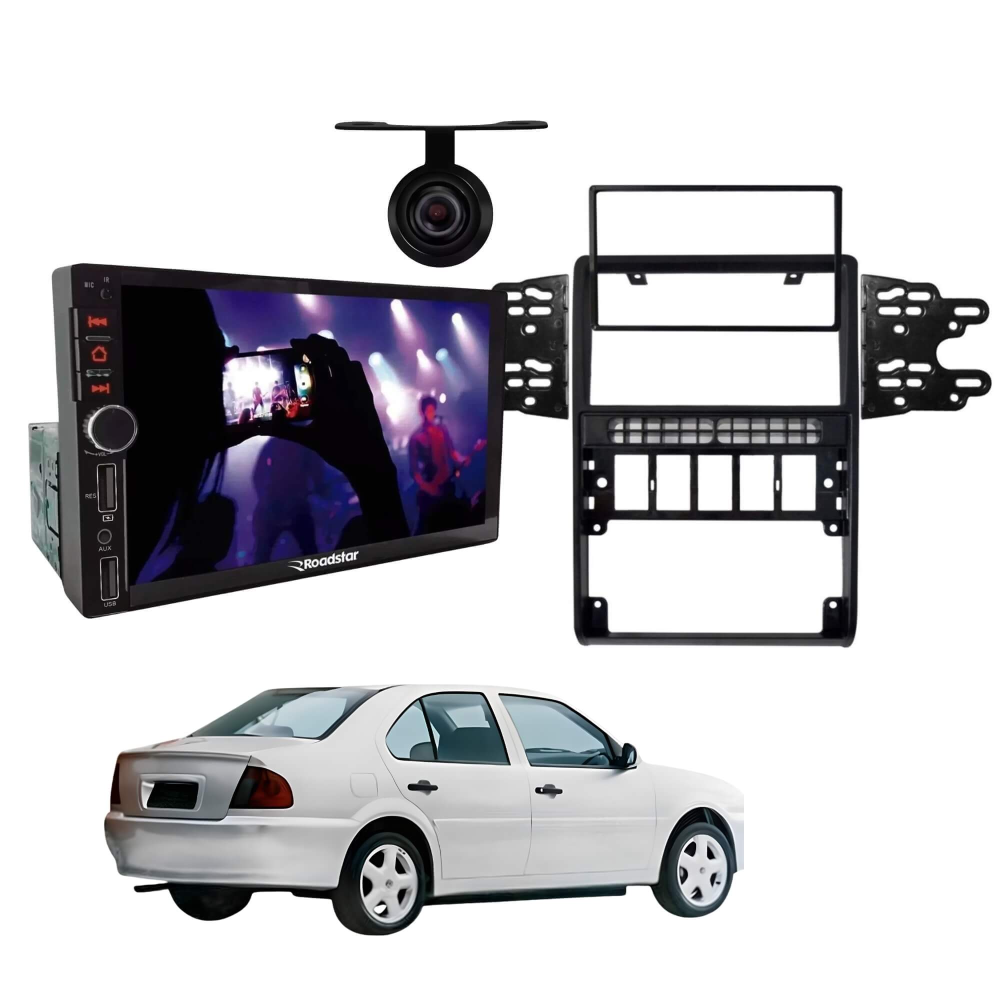 VAR Kit Multimídia MP5 RS401BR MI Roadstar + Moldura + Câmera de Ré (Escolha o modelo) Modelo de Carro:Voyage G2