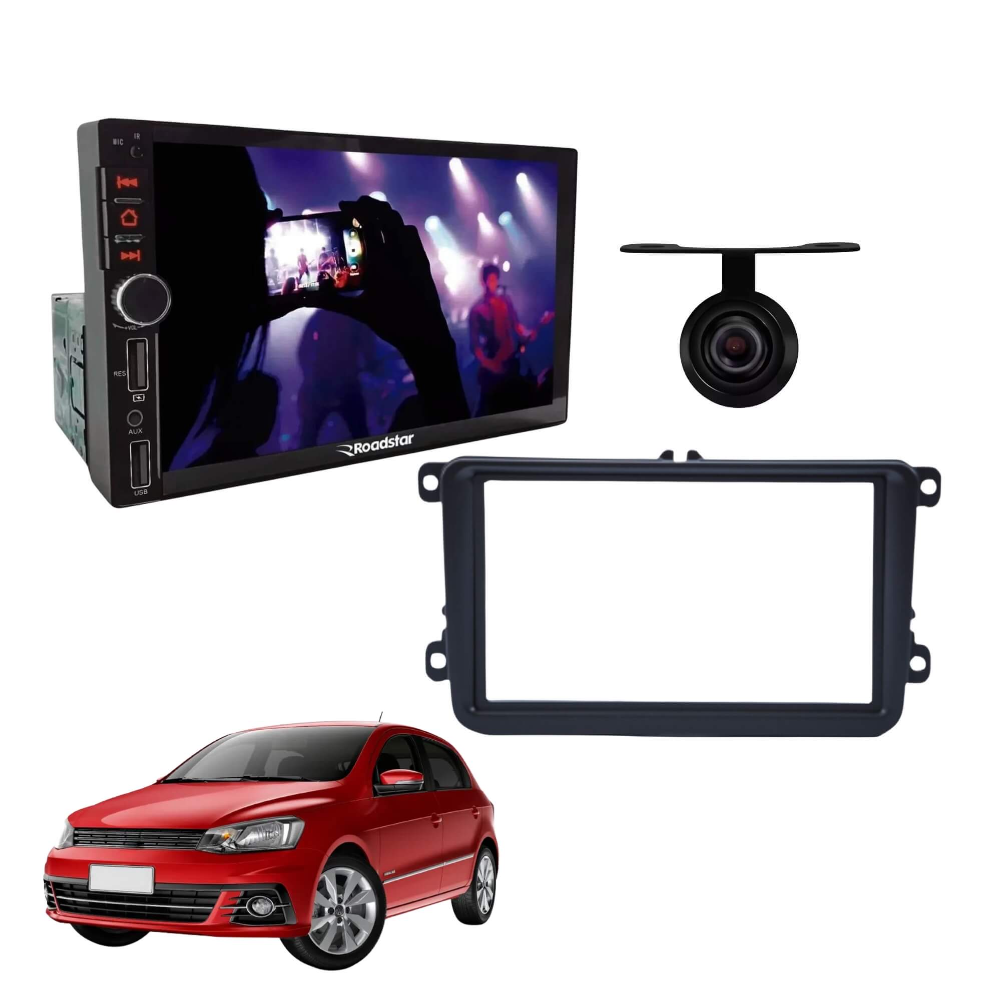 VAR Kit Multimídia MP5 RS401BR MI Roadstar + Moldura + Câmera de Ré (Escolha o modelo) Modelo de Carro:Gol G7