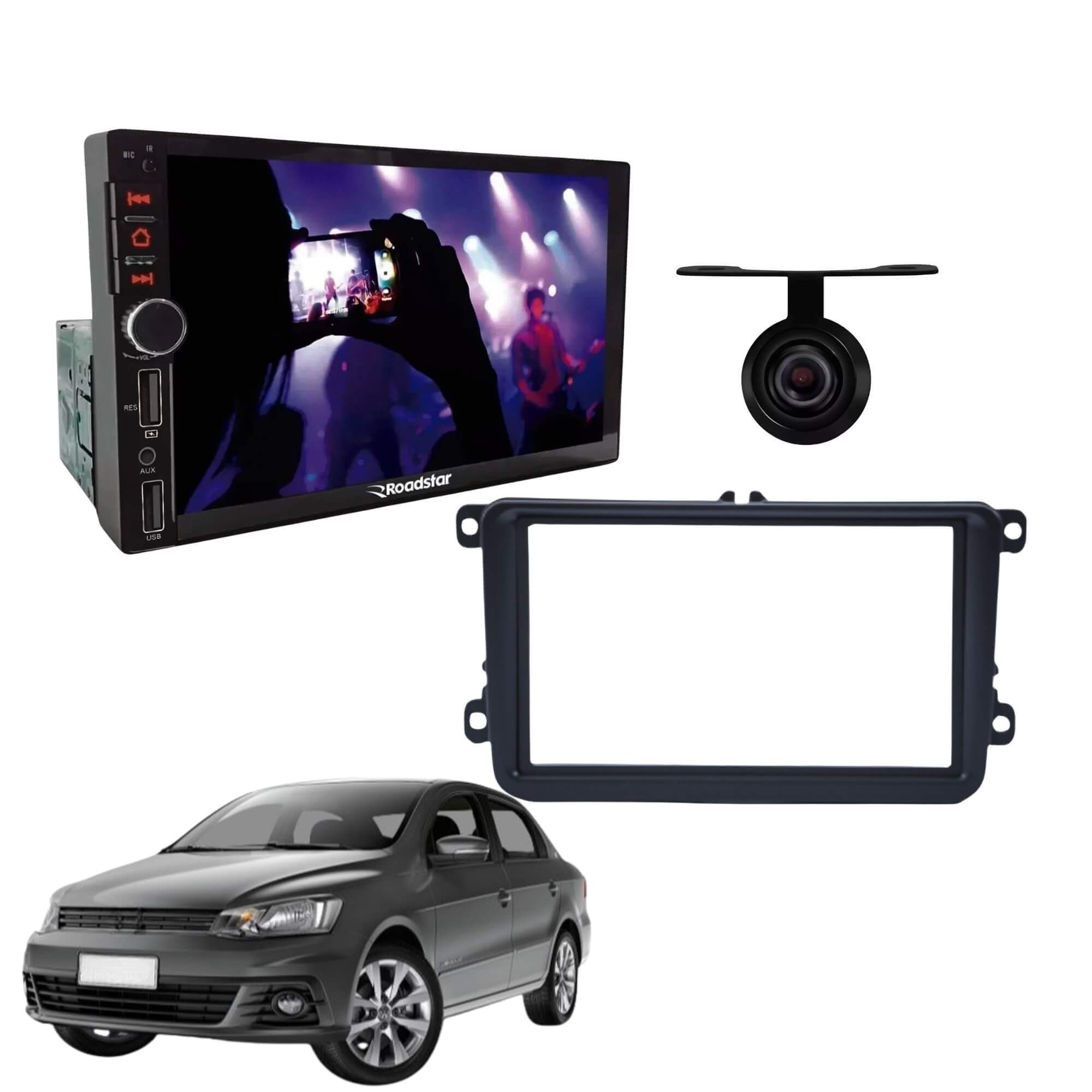 VAR Kit Multimídia MP5 RS401BR MI Roadstar + Moldura + Câmera de Ré (Escolha o modelo) Modelo de Carro:Voyage G7
