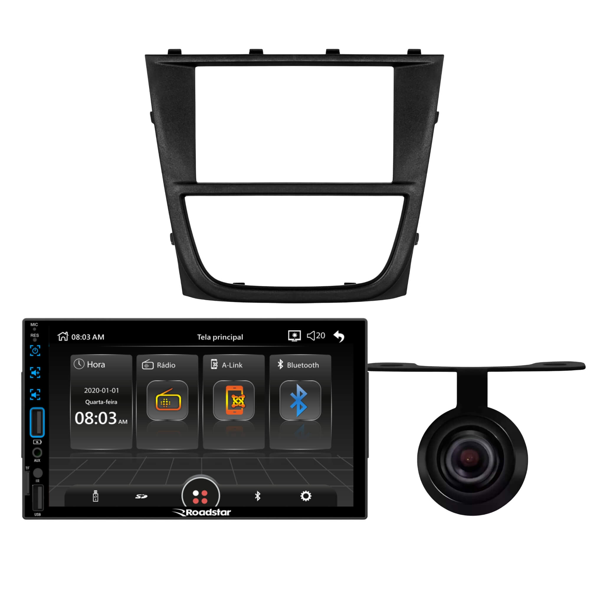 VAR Kit Multimídia Gol G5 (Mídia + Moldura + Câmera de Ré) - Escolha
