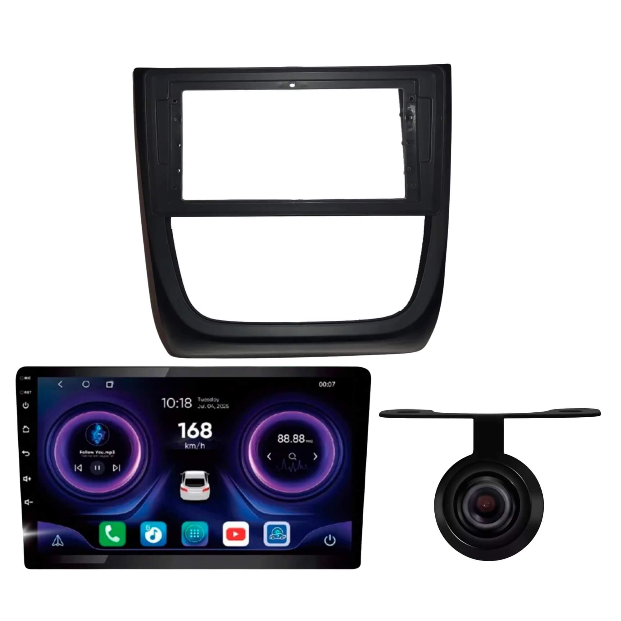 VAR Kit Multimídia Gol G5 (Mídia + Moldura + Câmera de Ré) - Escolha Modelo:Kit RS919BR
