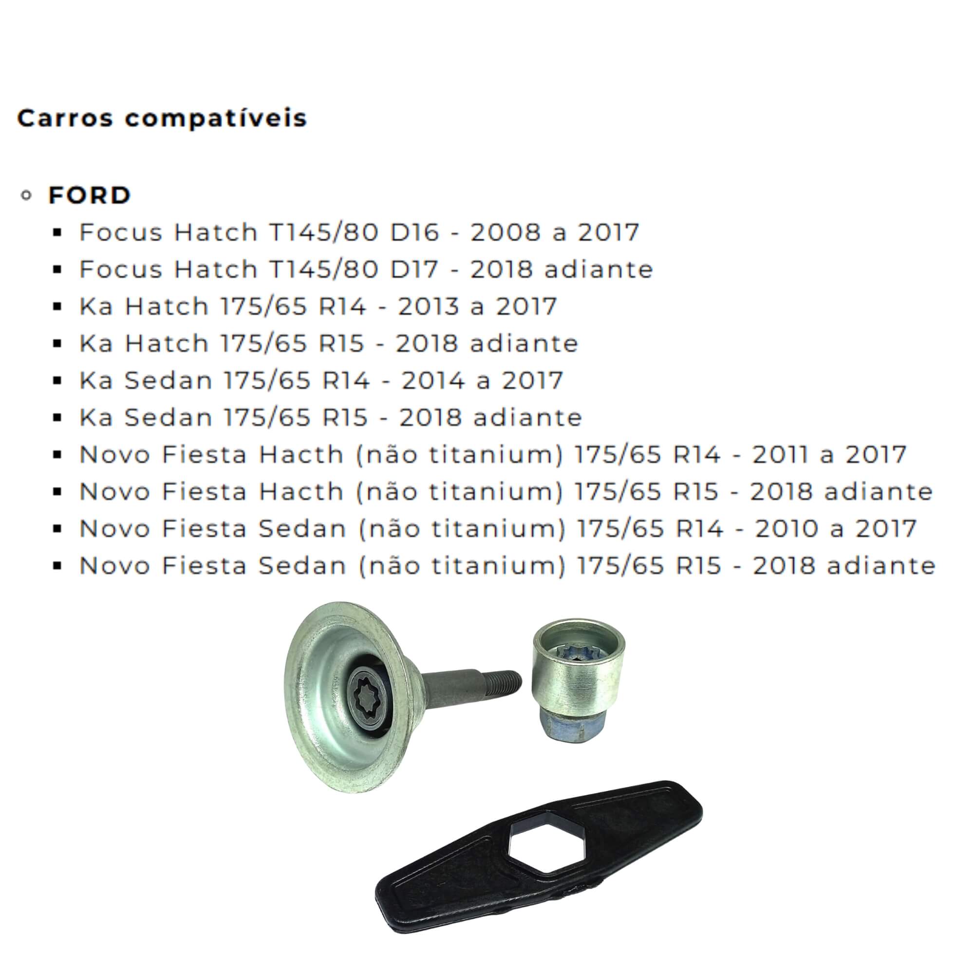 Antifurto do Estepe Sparelock compatível c/ Focus, Ka, Novo Fiesta Farad - FT23-A 3836