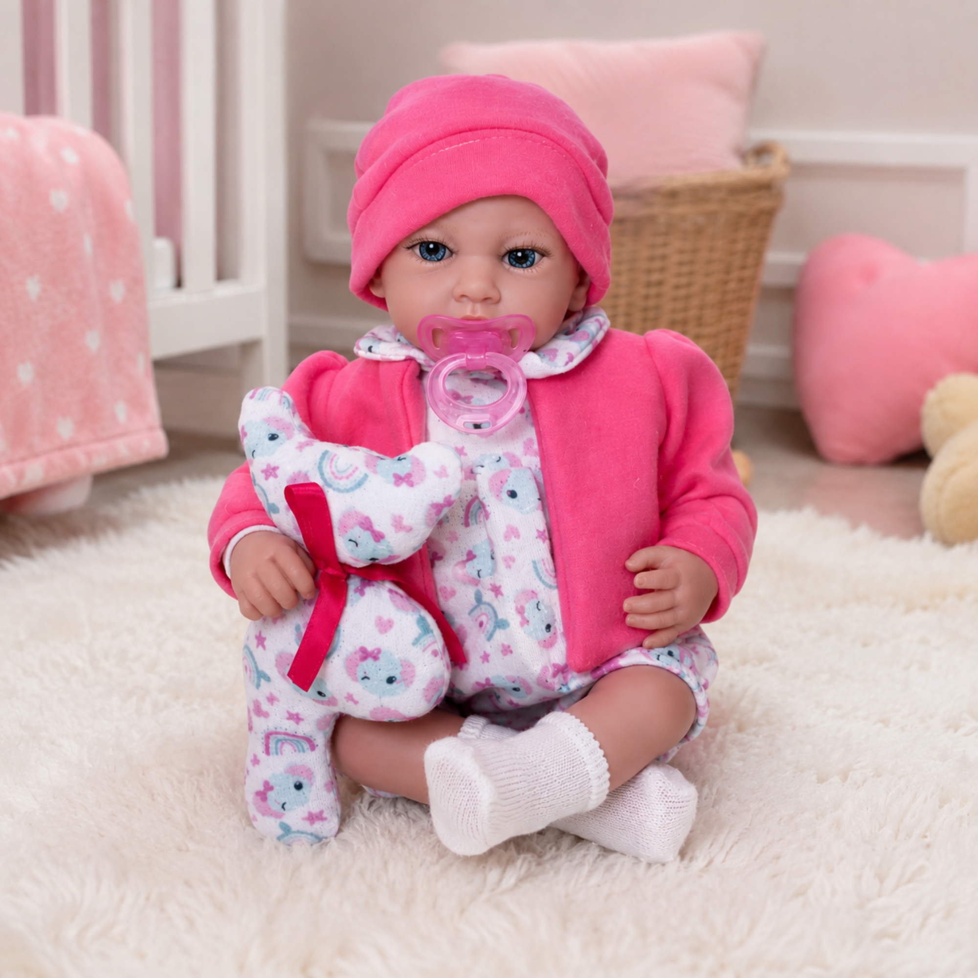 Boneca Nena Mia Reborn Meu Bebê c/ Touca Cotiplás - 2926