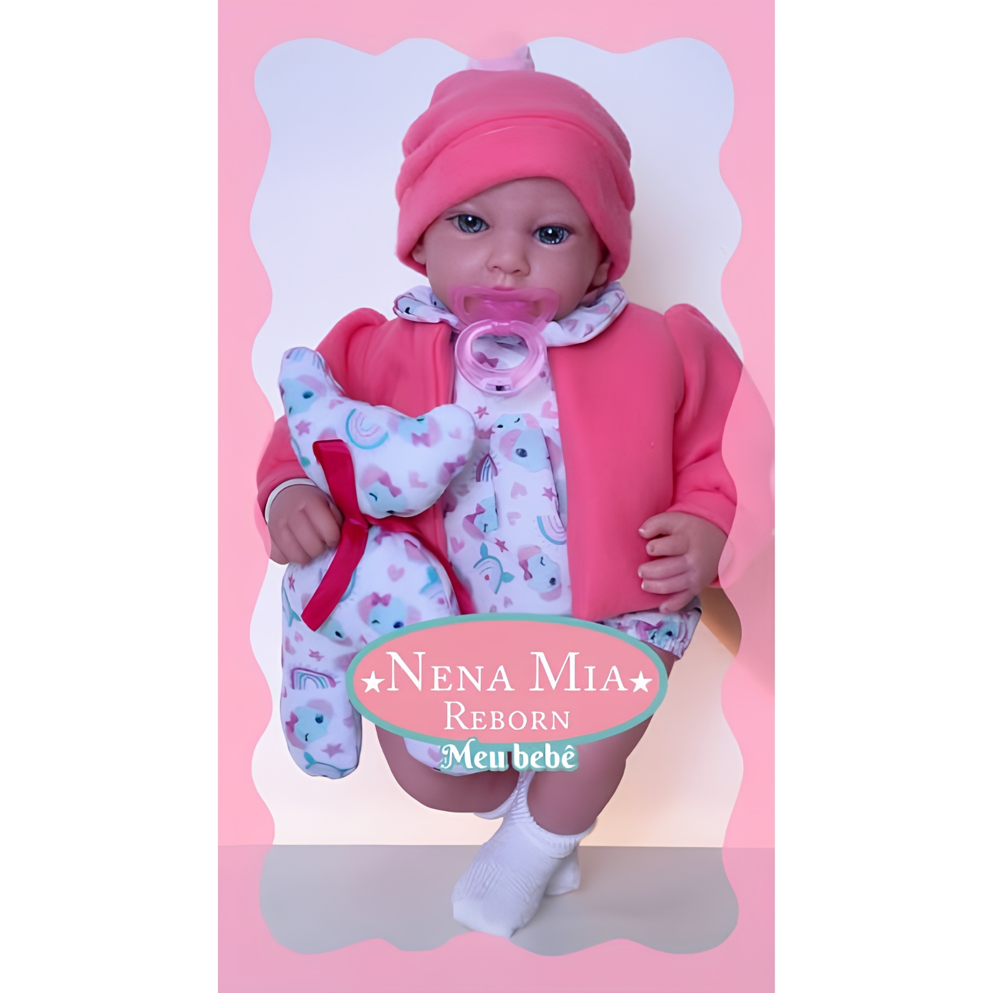 Boneca Nena Mia Reborn Meu Bebê c/ Touca Cotiplás - 2926