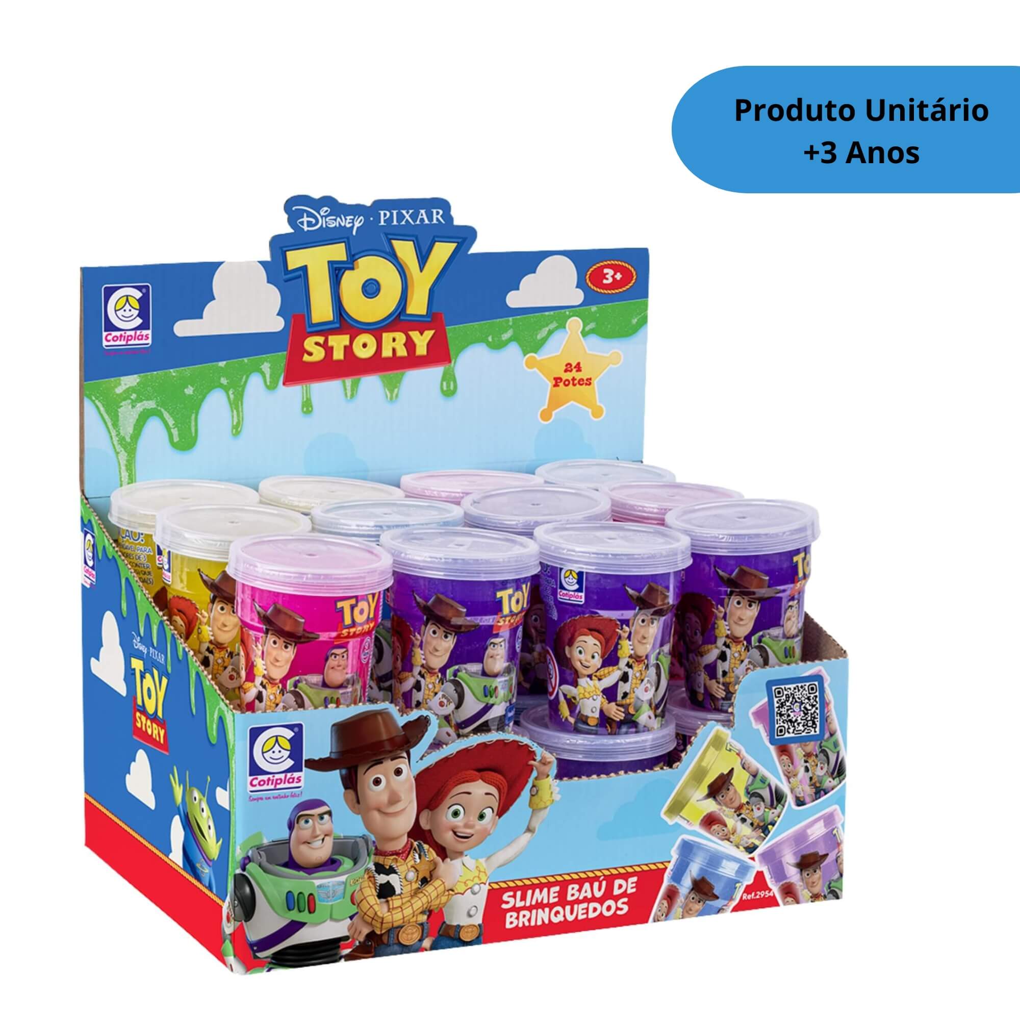 Slime Toy Story Baú de Brinquedos Glitter Sortido e unitário Cotiplás - 2931