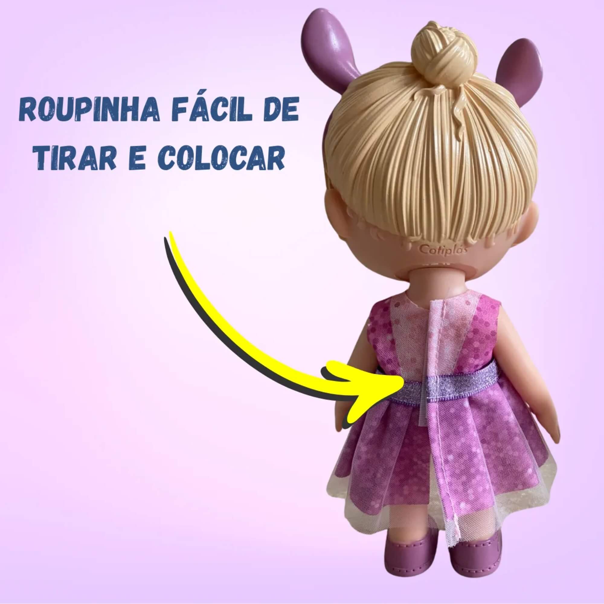Boneca Festa Fantasia Stitch Disney Com Boneco Vinil Cotiplás - 2934