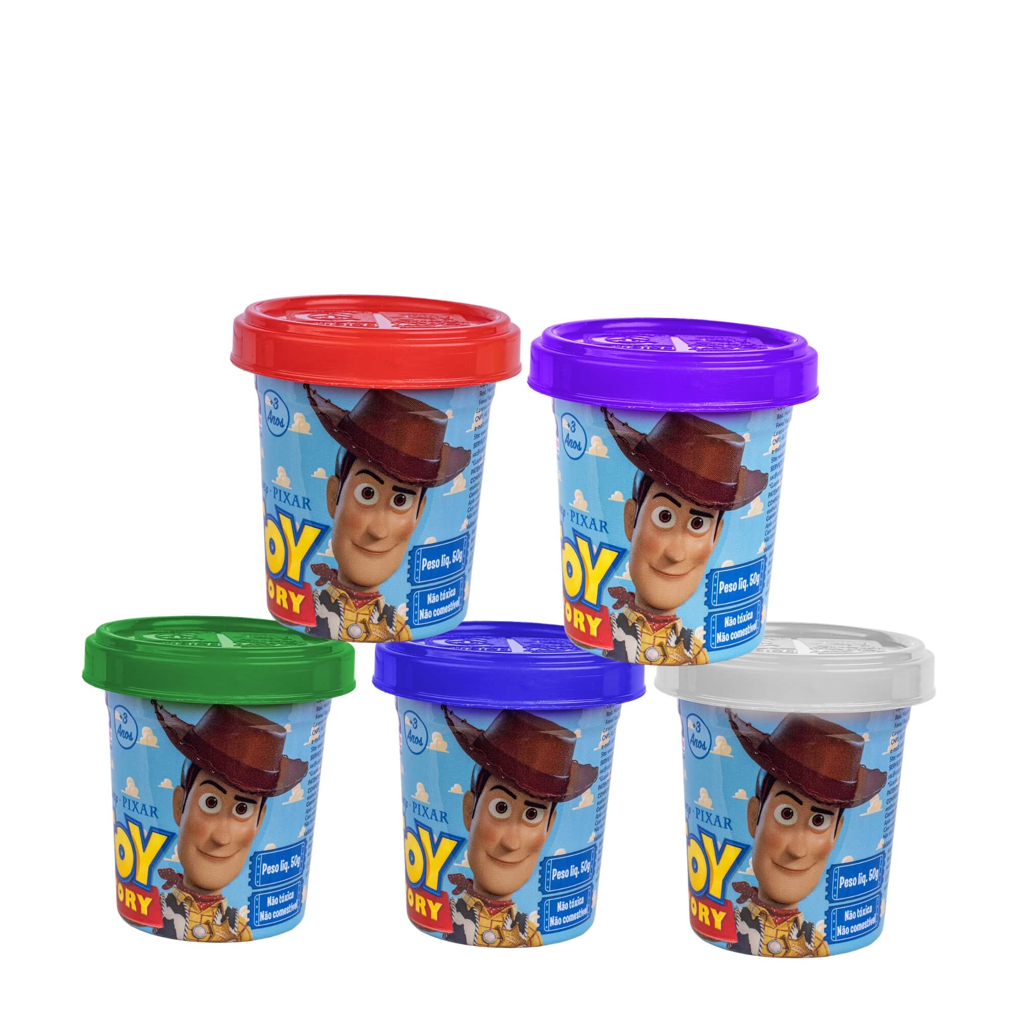 Kit de Massinhas Toy Story 5 Potes 50g Criativo - Cotiplás 2936