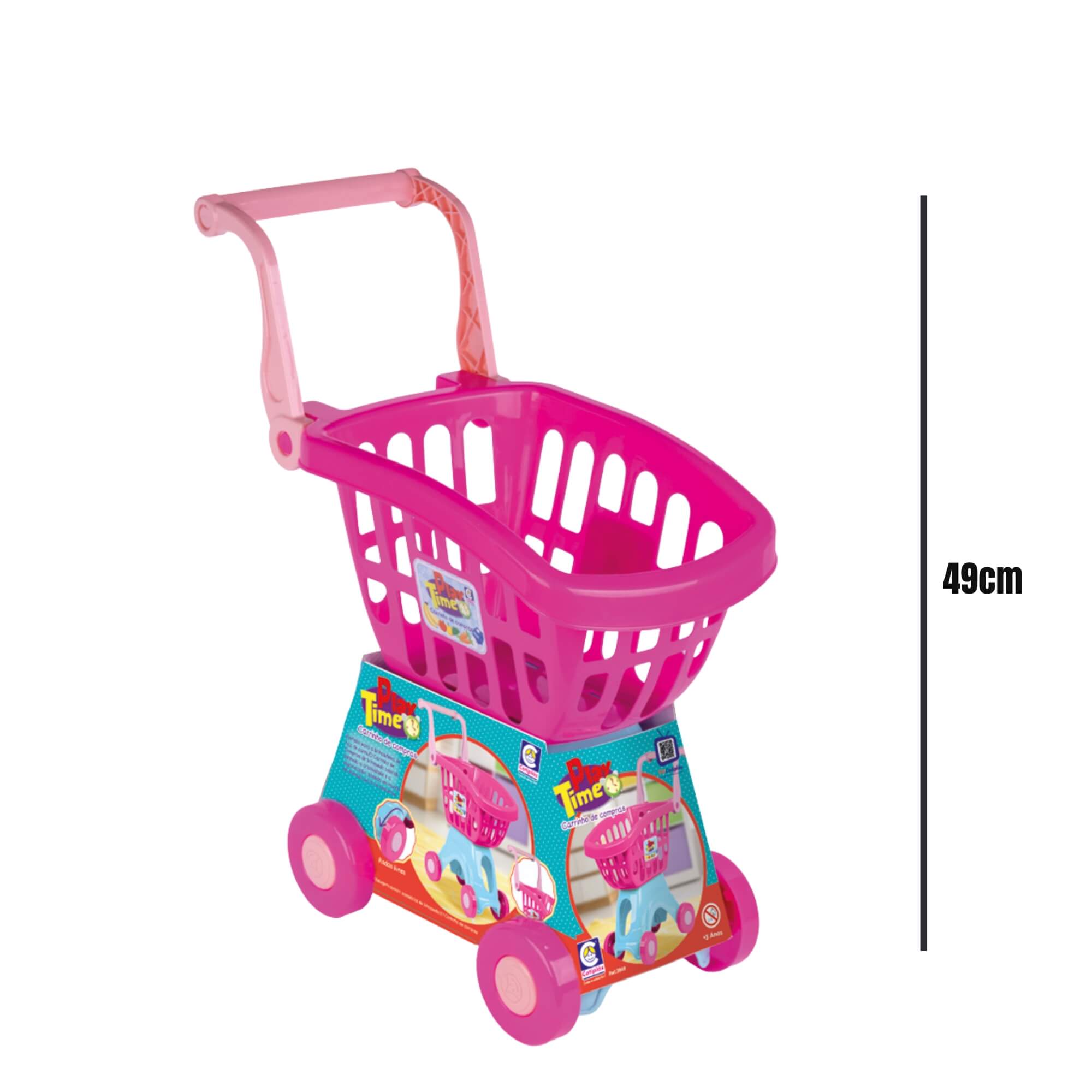 Carrinho De Compras Infantil Play Time Cheff 49cm Cotiplás - 2949