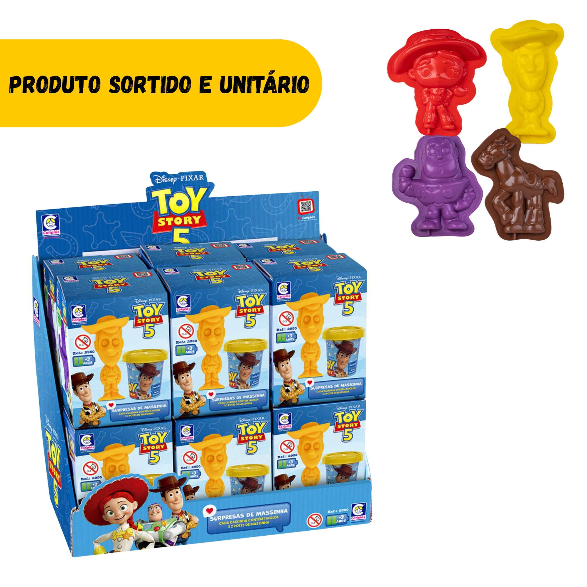 Brinquedo Disney Toy Story Surpresas De Massinha Sortido e Unitário Cotiplás - 2950