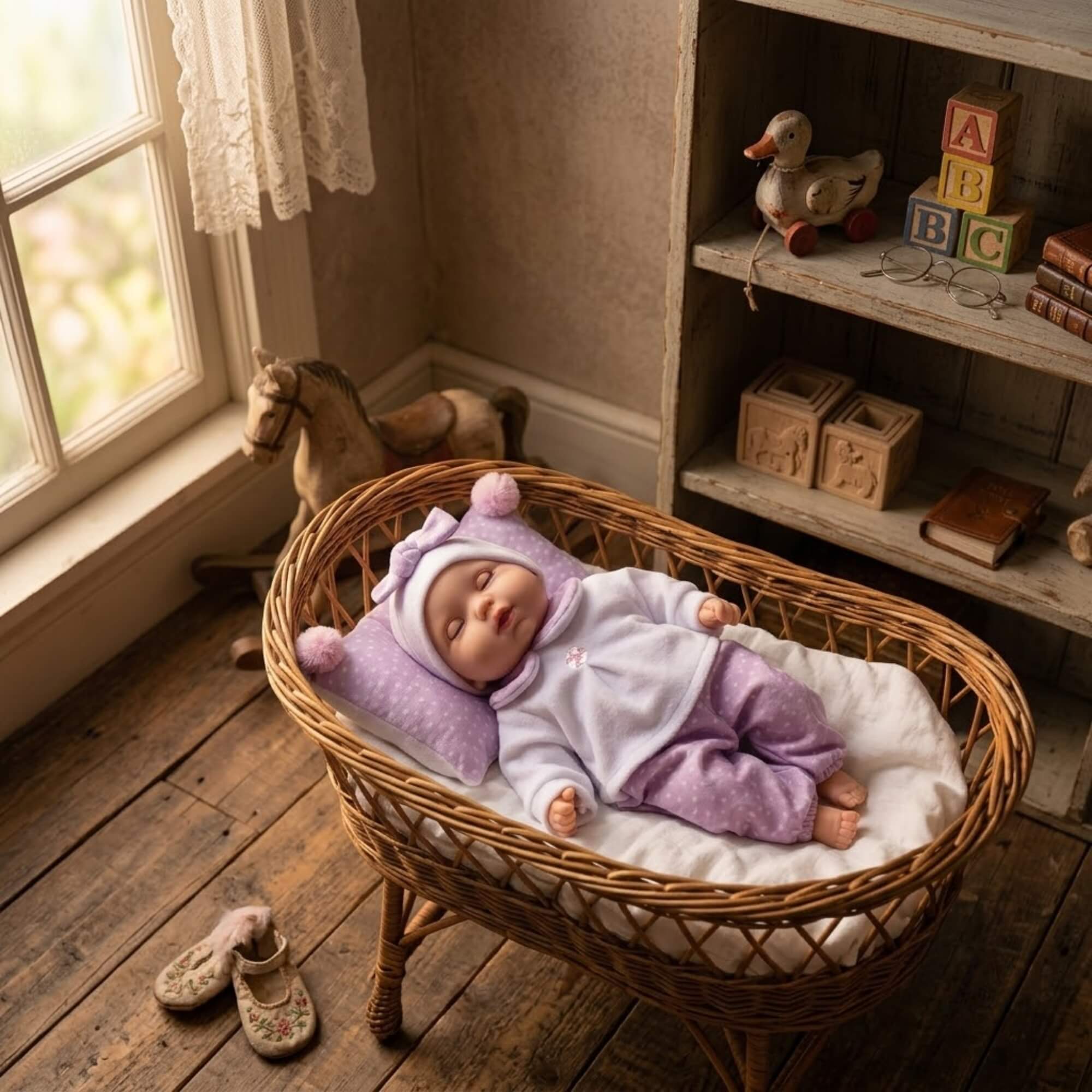 Boneca Baby Moments Bebê Reborn Menina Infantil Cotiplás - 2956