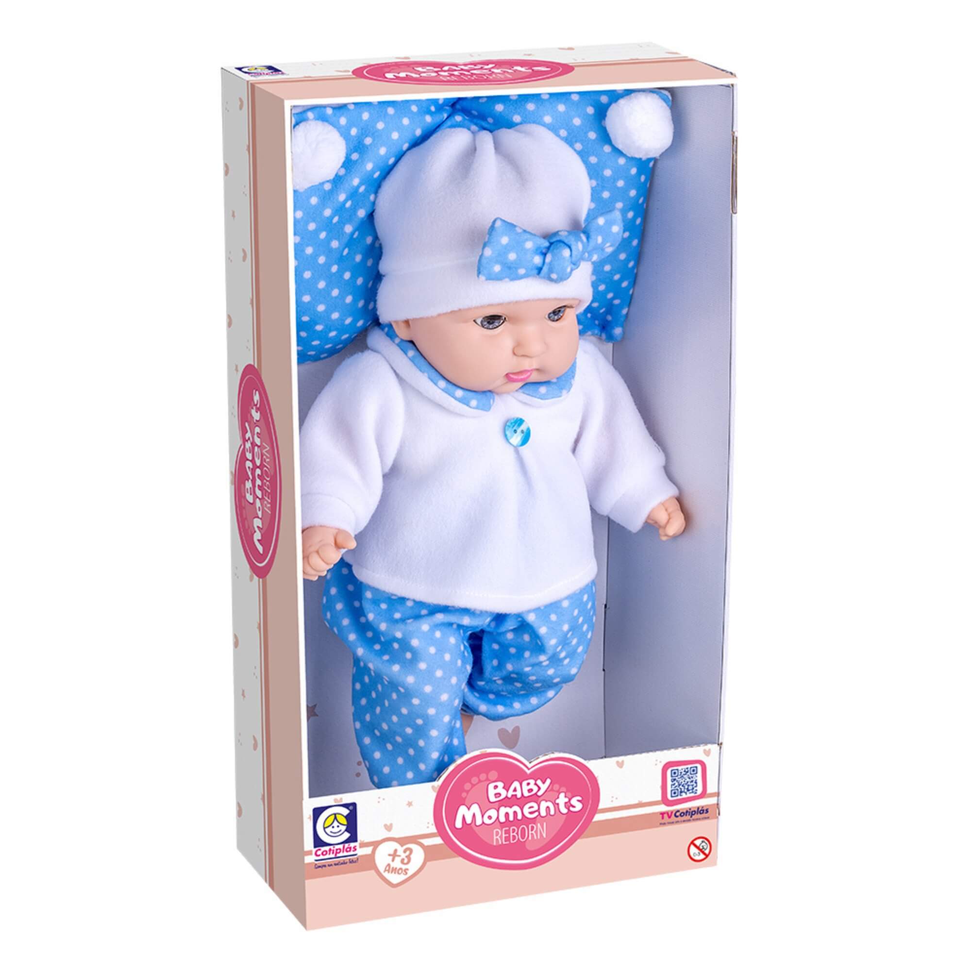 Boneca Baby Moments Reborn Menino 41cm Vinil Macio - Cotiplás - 2957
