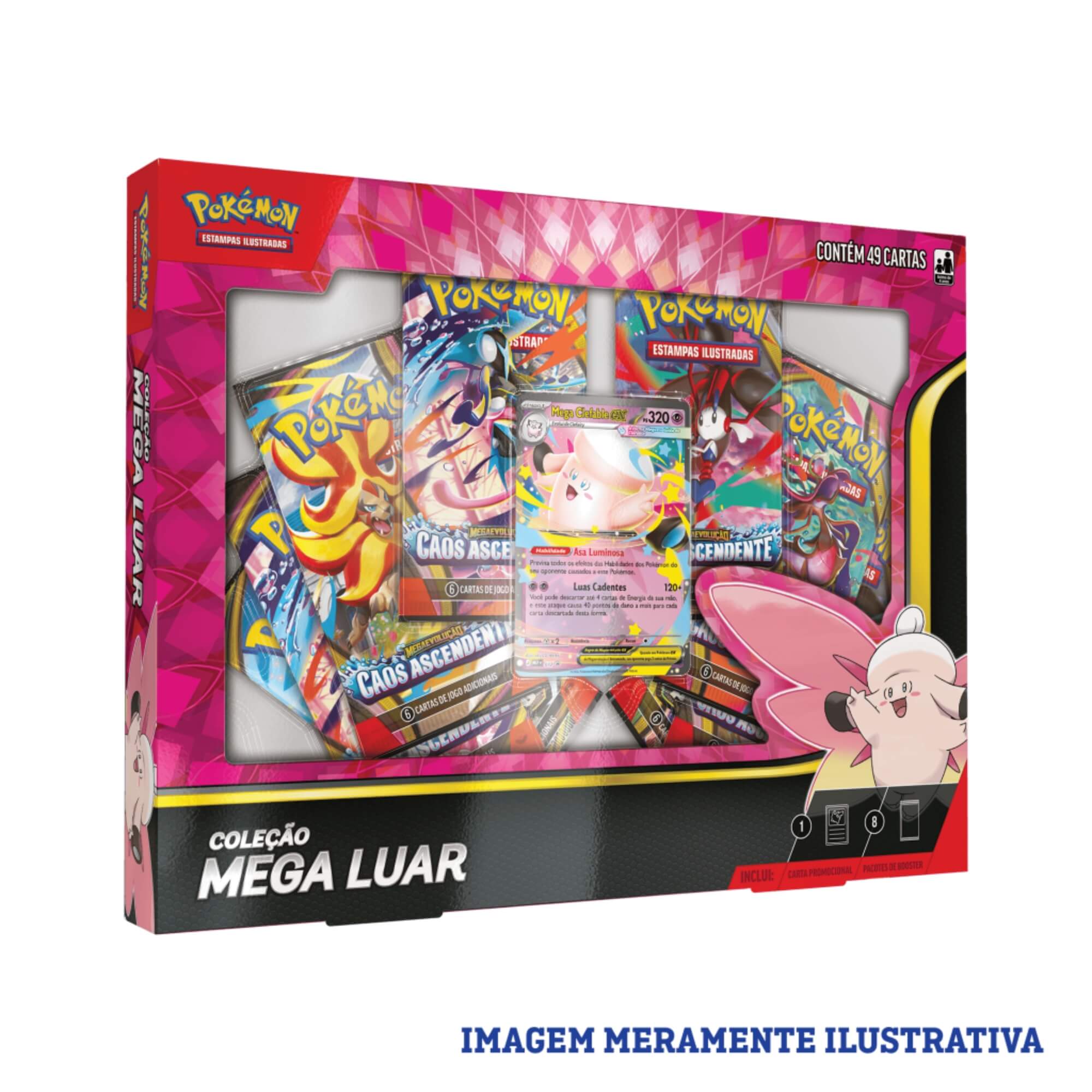 Pokemon 2x Box Coleção Mega Luar - Clefable e Gengar Copag - 37165