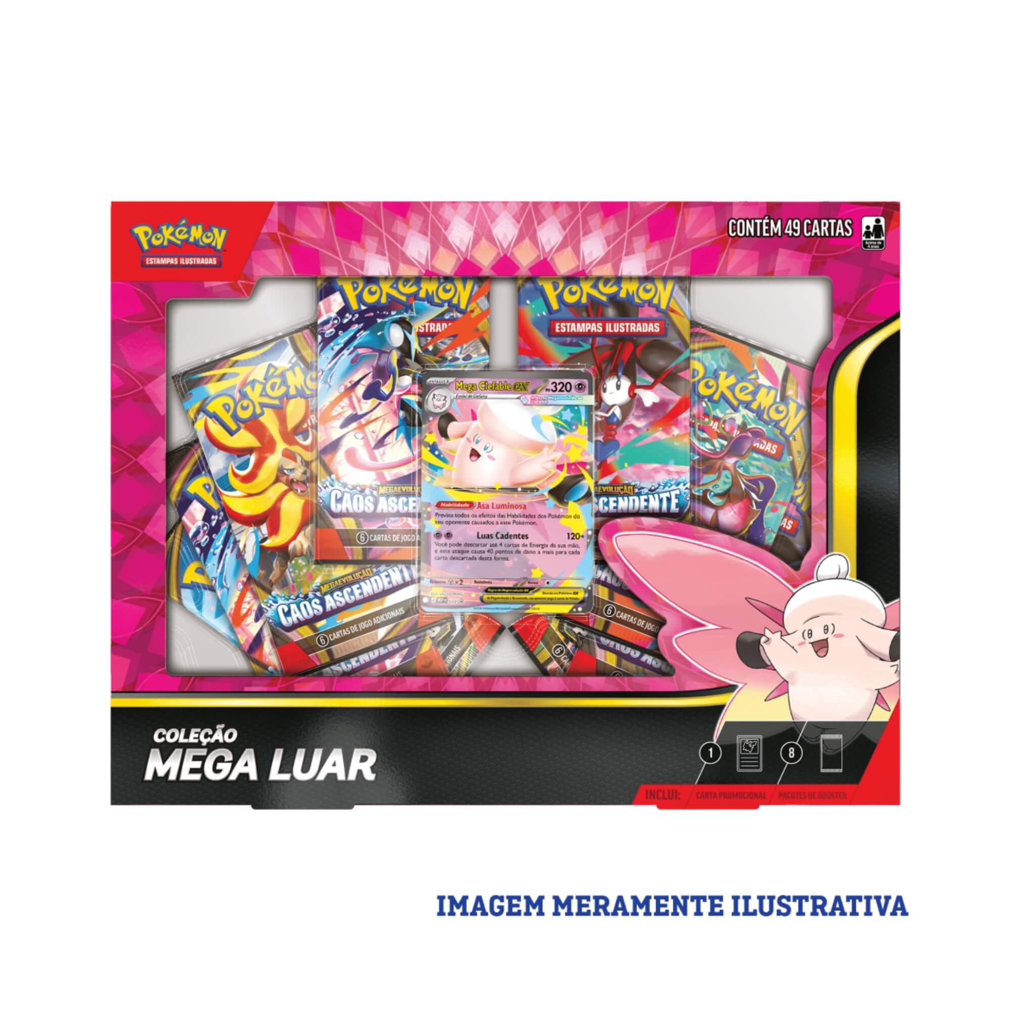 Pokemon 2x Box Coleção Mega Luar - Clefable e Gengar Copag - 37165
