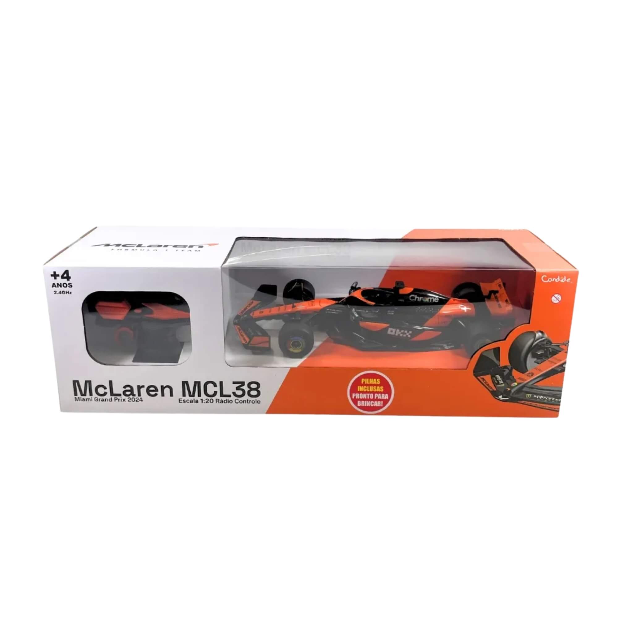 Carrinho de Controle Remoto McLaren 1:20 Laranja Candide - 53002