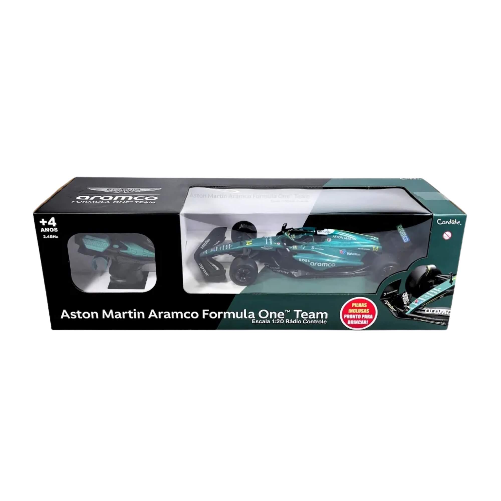 Carrinho de Controle Remoto 7 funções Aston Martin 1:20 Azul Candide - 53005