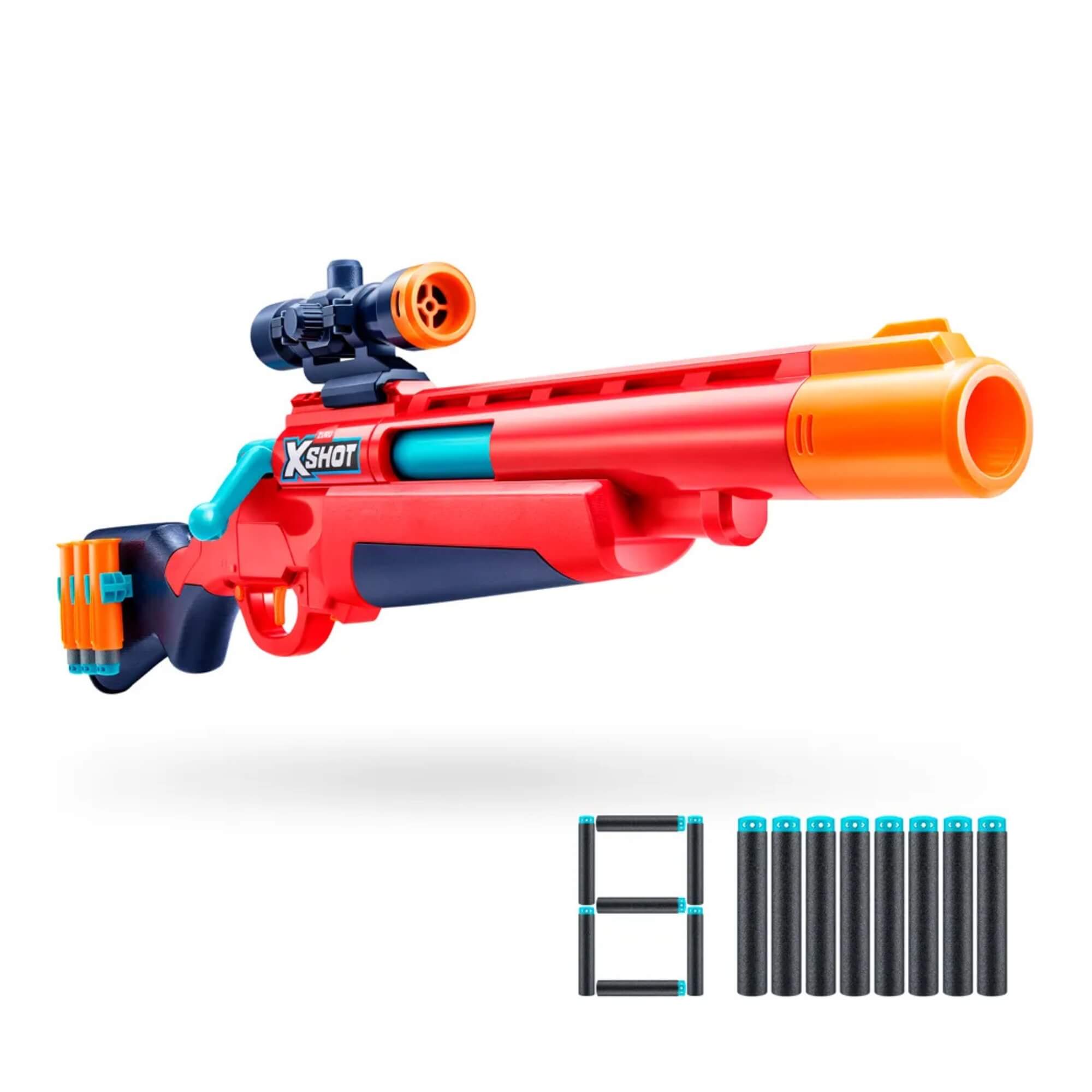 Brinquedo Lançador de Dardos X-Shot Red Ejector Shell com 8 Dardos Candide - 56016