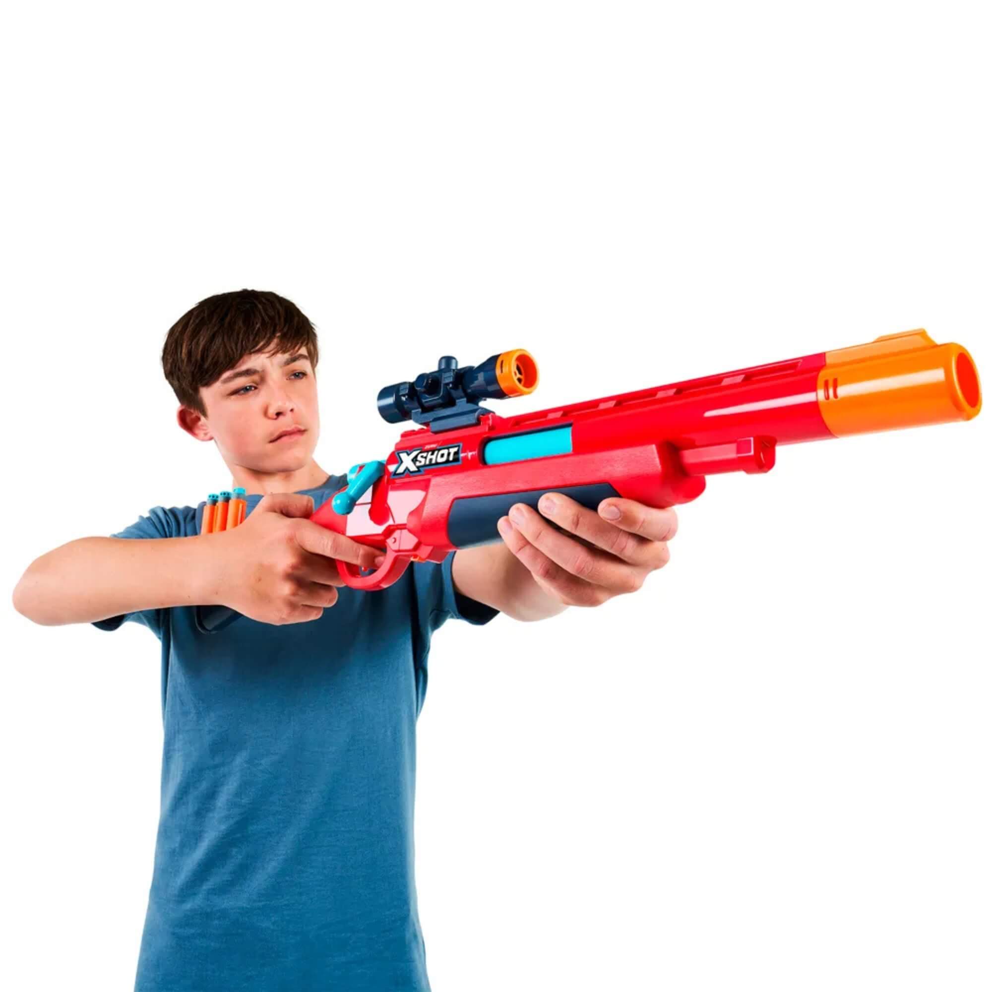 Brinquedo Lançador de Dardos X-Shot Red Ejector Shell com 8 Dardos Candide - 56016