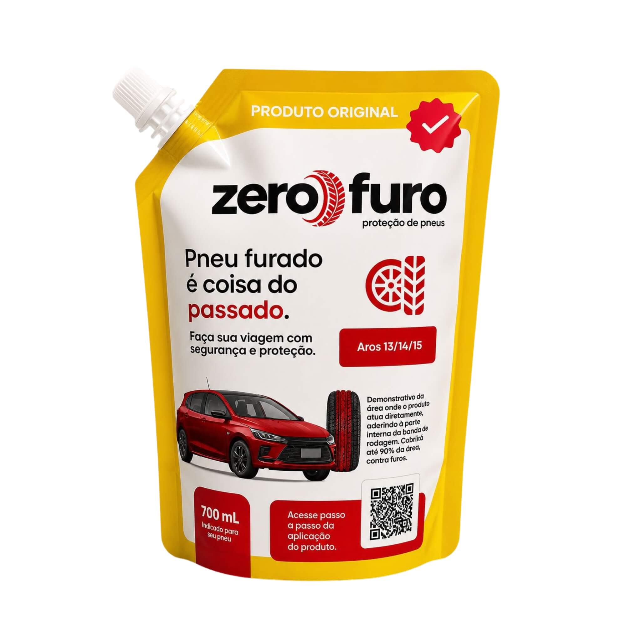 COMP Kit 4 Selantes para Pneu 700ml Carro Aros 13"/14"/15" Zero Furo