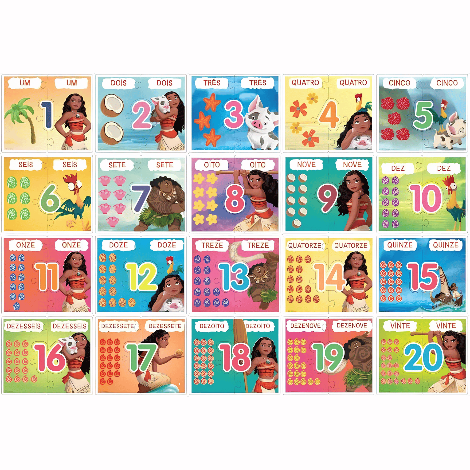 COMP Kit Educativo Moana Jogo dos Números e das Letras