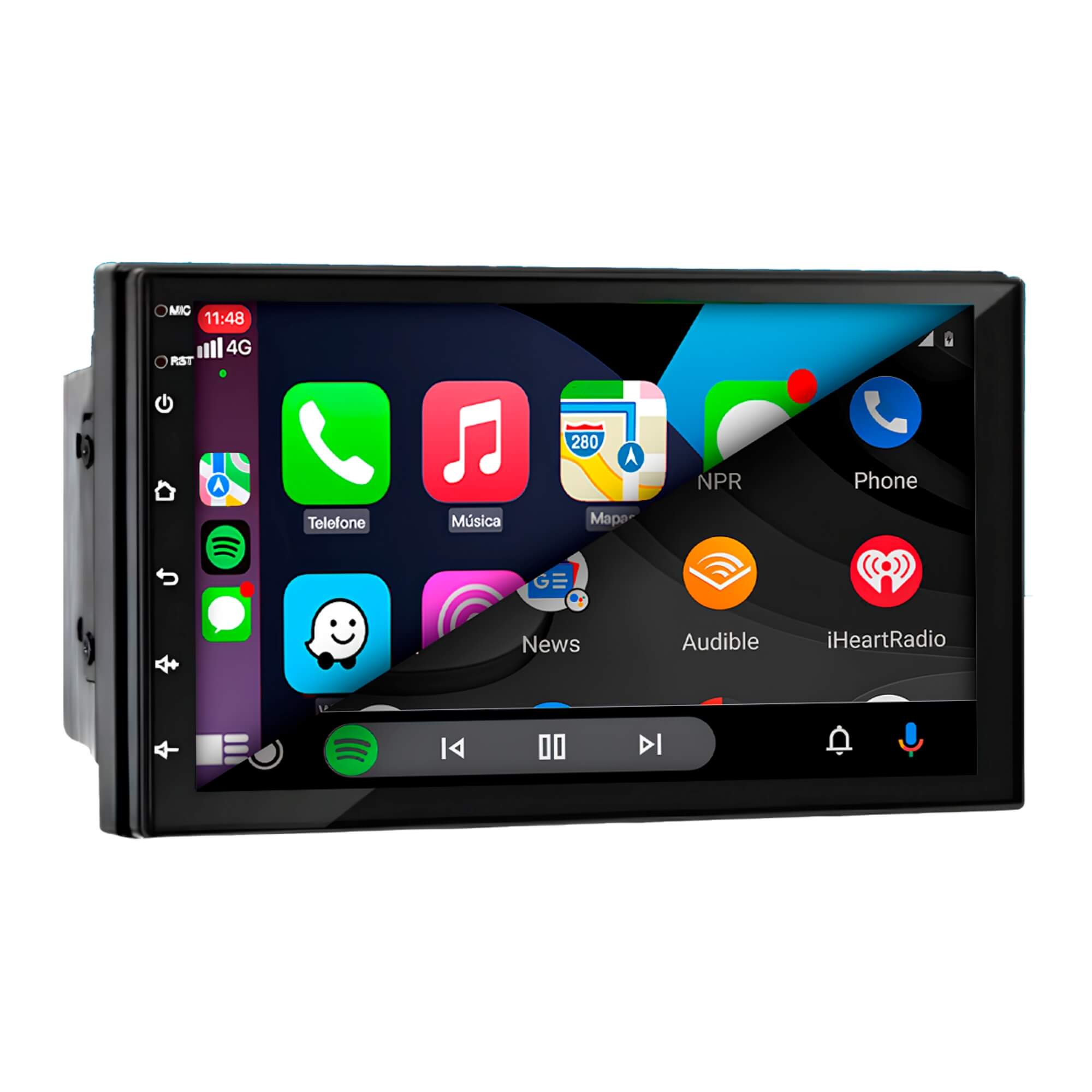 Multimídia 7" 2GB+32GB Espelhamento sem Fio CarPlay e Android Auto H-Tech - HT-7027CA