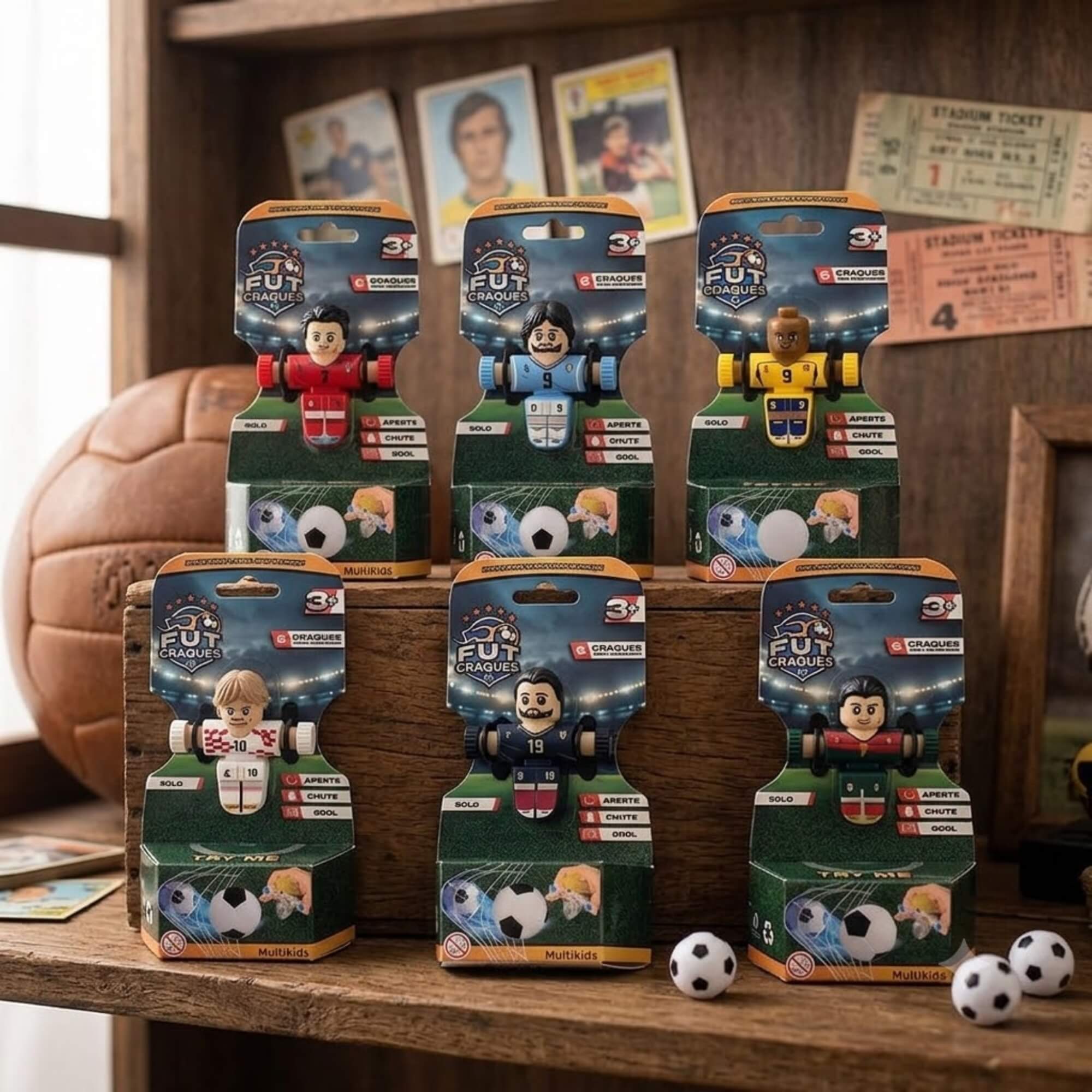Boneco Fut Craques FC Jogador De Futebol Sortido e Unitário Multikids - BR2573