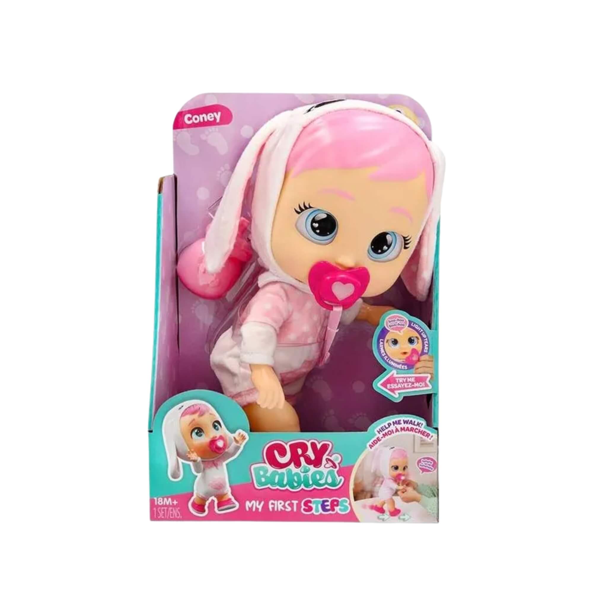 Boneca Cry Babies Meus Primeiros Passos Coney Interativa Multikids - BR2728