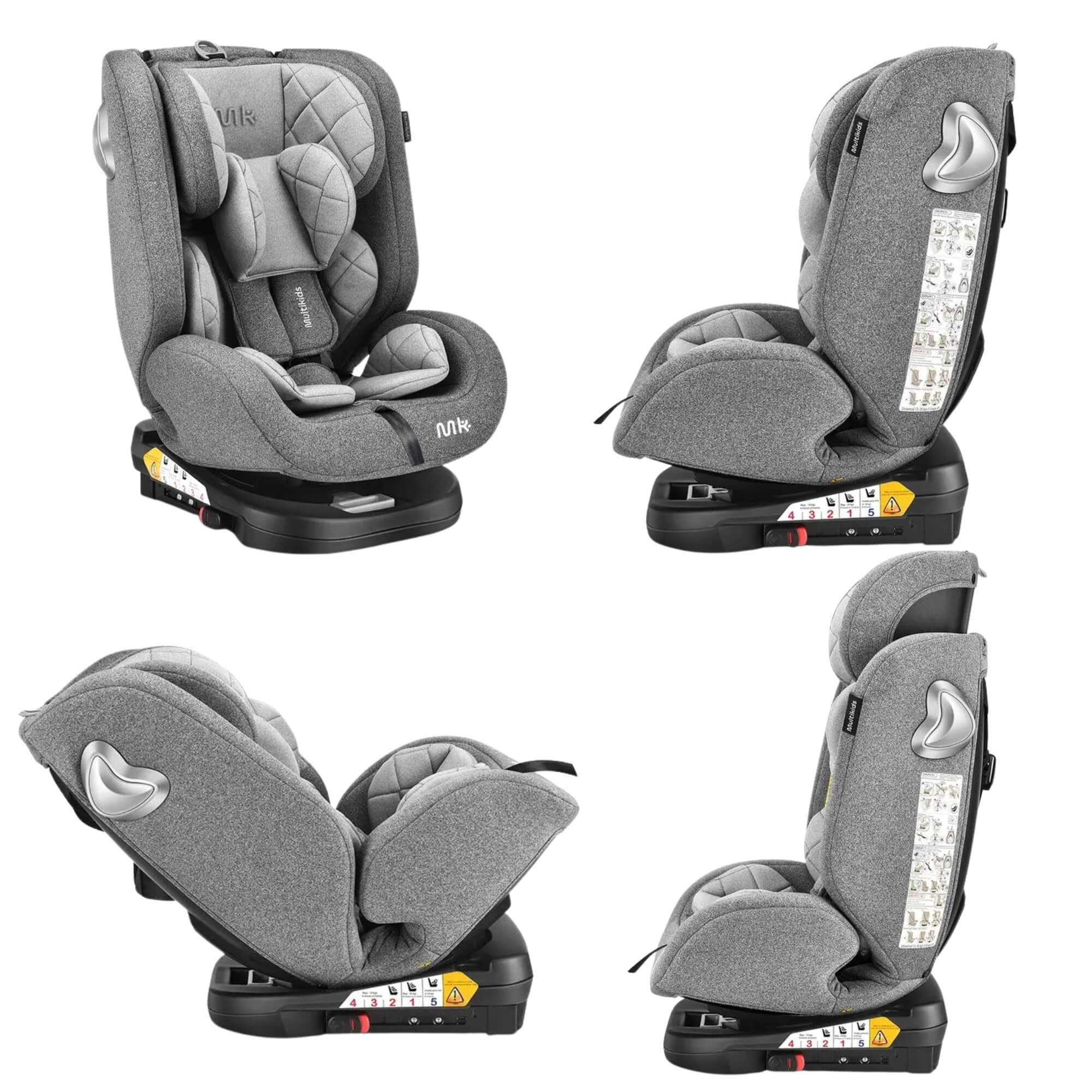 Cadeirinha Infantil Para Carro Artemis Isofix 360° Até 36kg cor Cinza Multikids Baby - BB434
