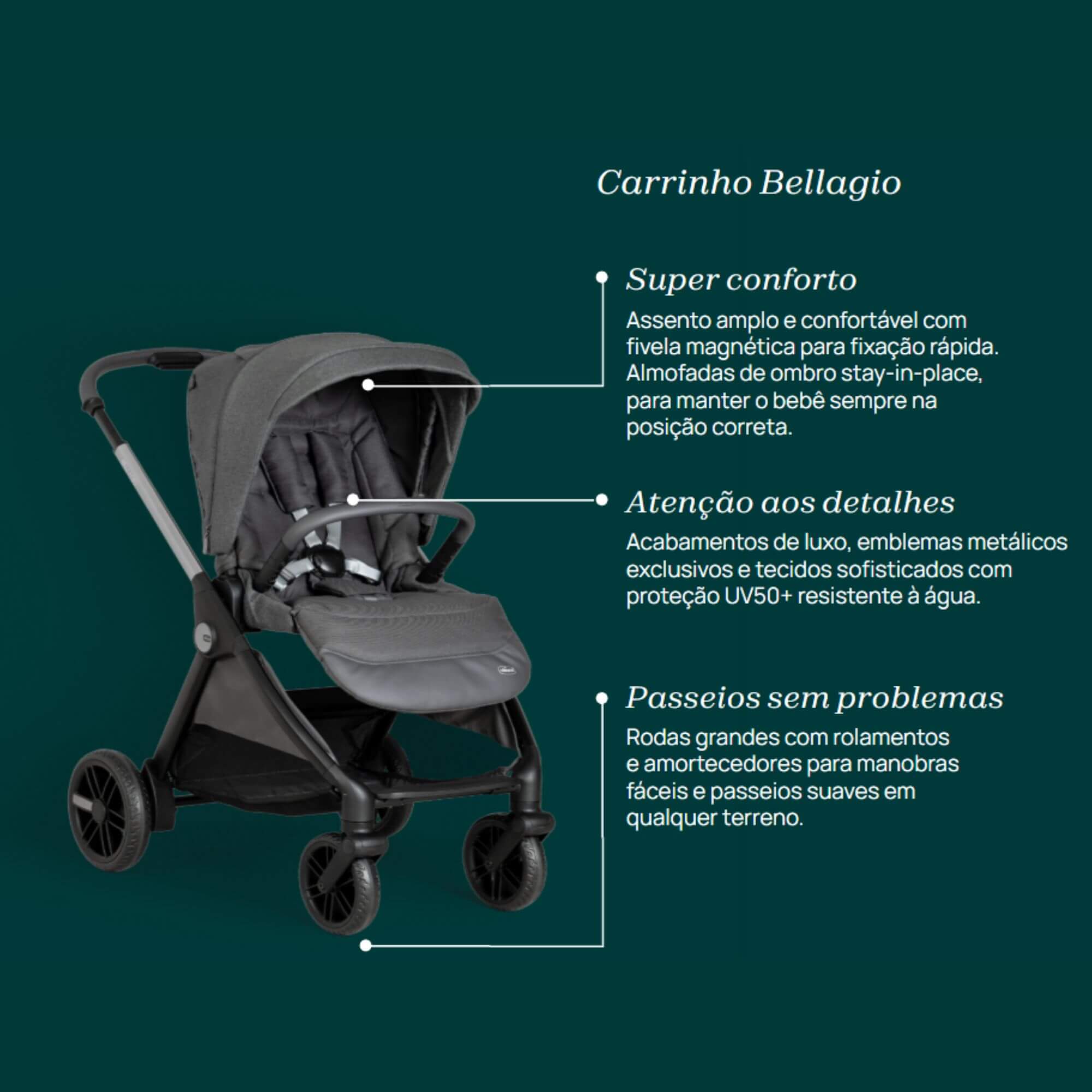 Carrinho de Bebê com Bebê Conforto Travel System Bellagio Chicco - BB717