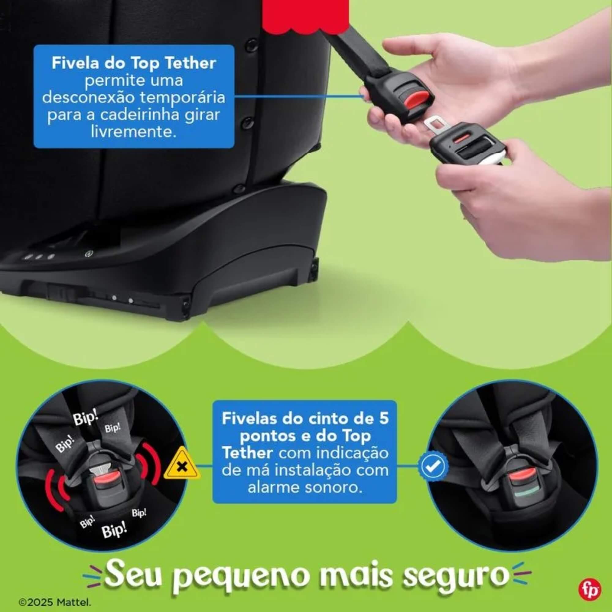 Cadeirinha Para Carro Phoenix 360° Isofix I-Size 40 A 150cm Preta Fisher-Price - BB723