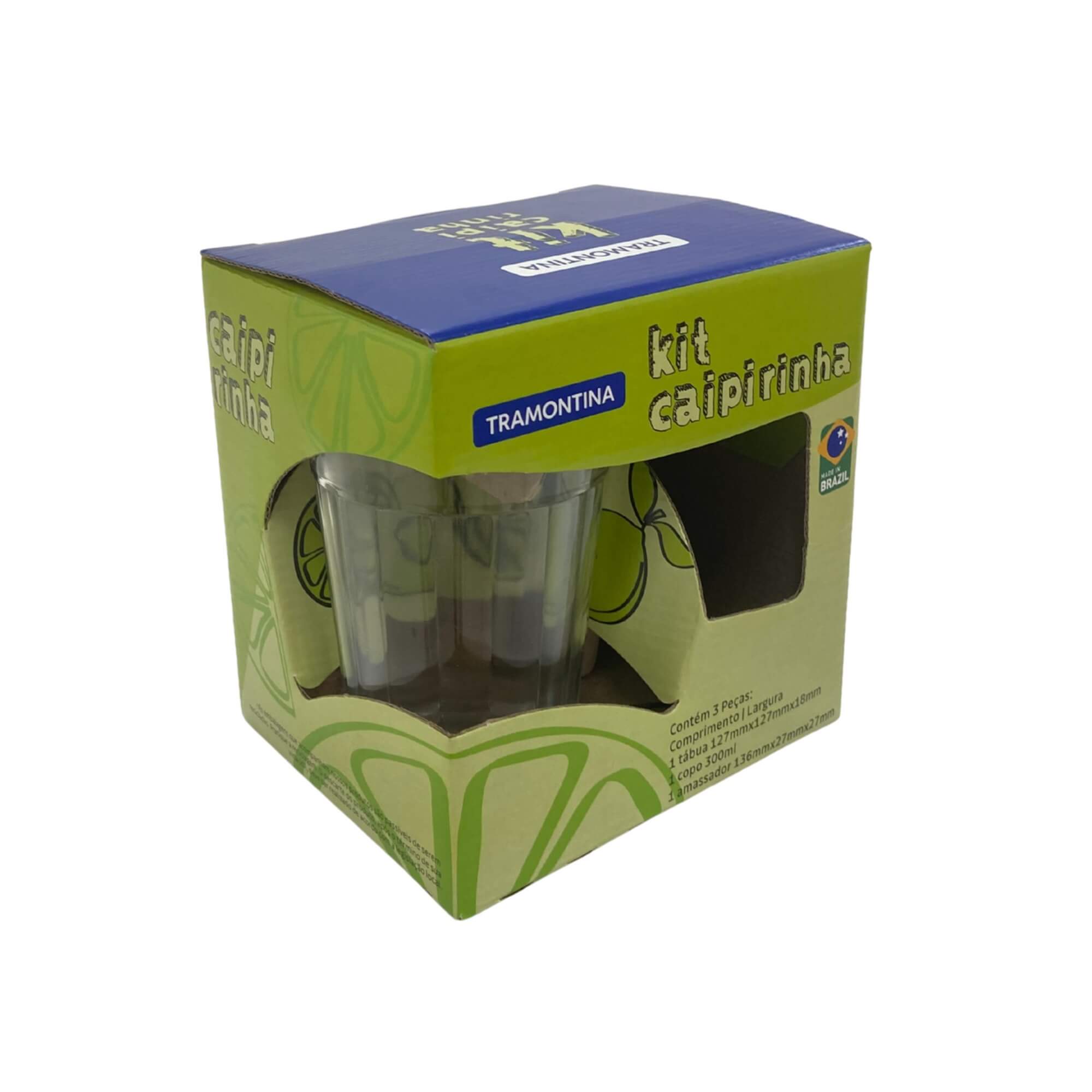 Kit Caipirinha Econômico Em Madeira Jatobá 3 Peças - Tramontina 10239803