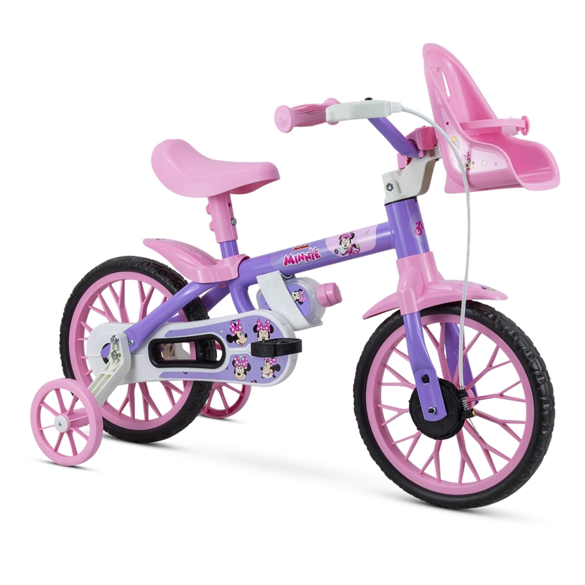 Bicicleta Infantil Aro 12 Minnie 2 com Rodinhas Nathor - 108001040001