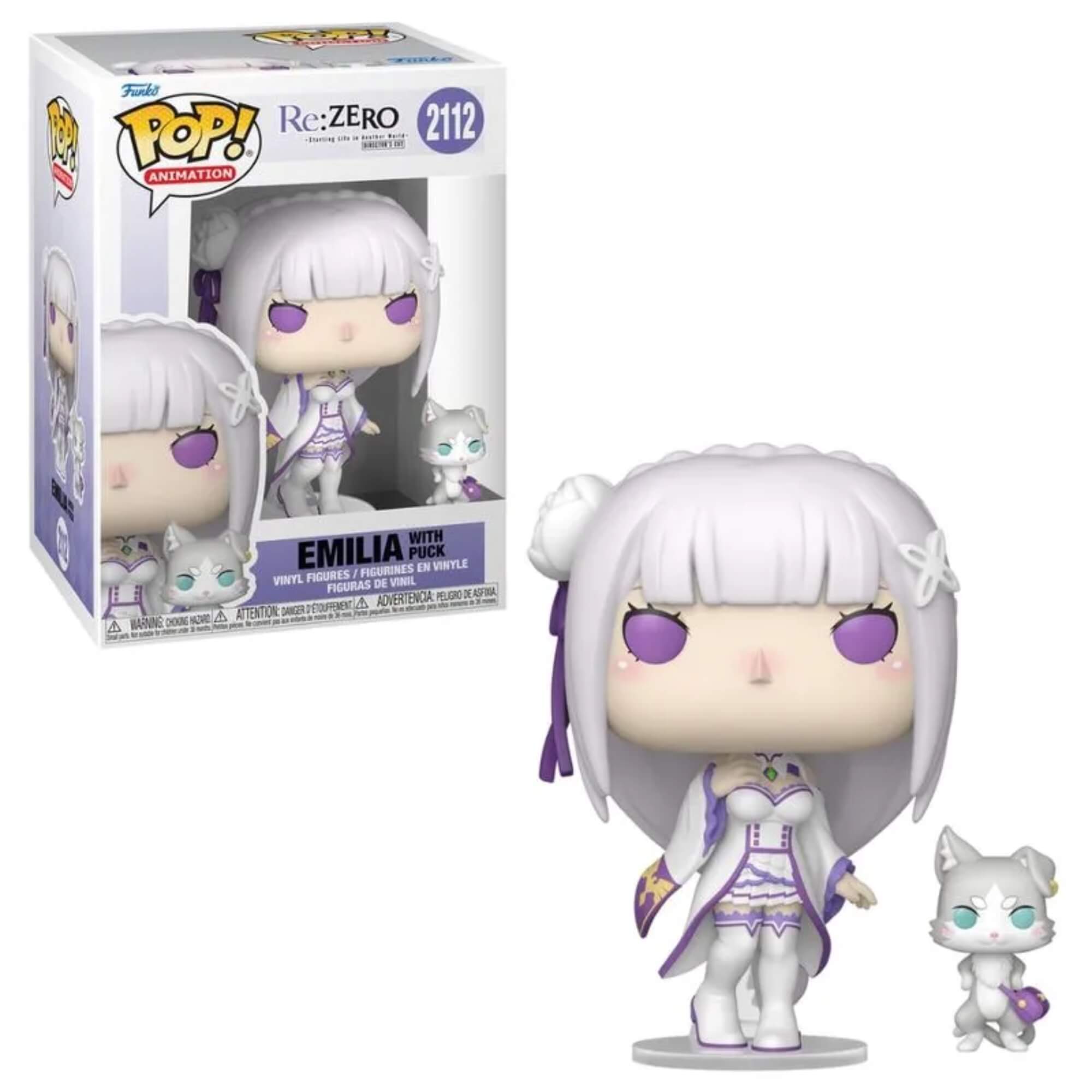 Boneco Funko Pop Buddy Re:Zero Emilia E Puck Colecionável - 12489
