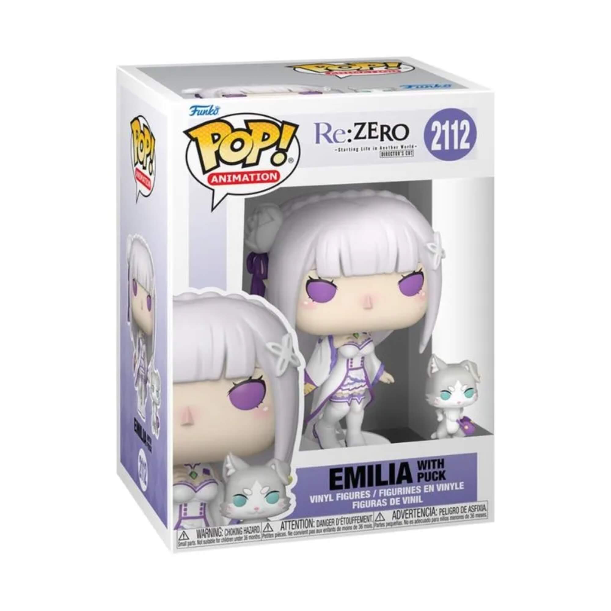 Boneco Funko Pop Buddy Re:Zero Emilia E Puck Colecionável - 12489