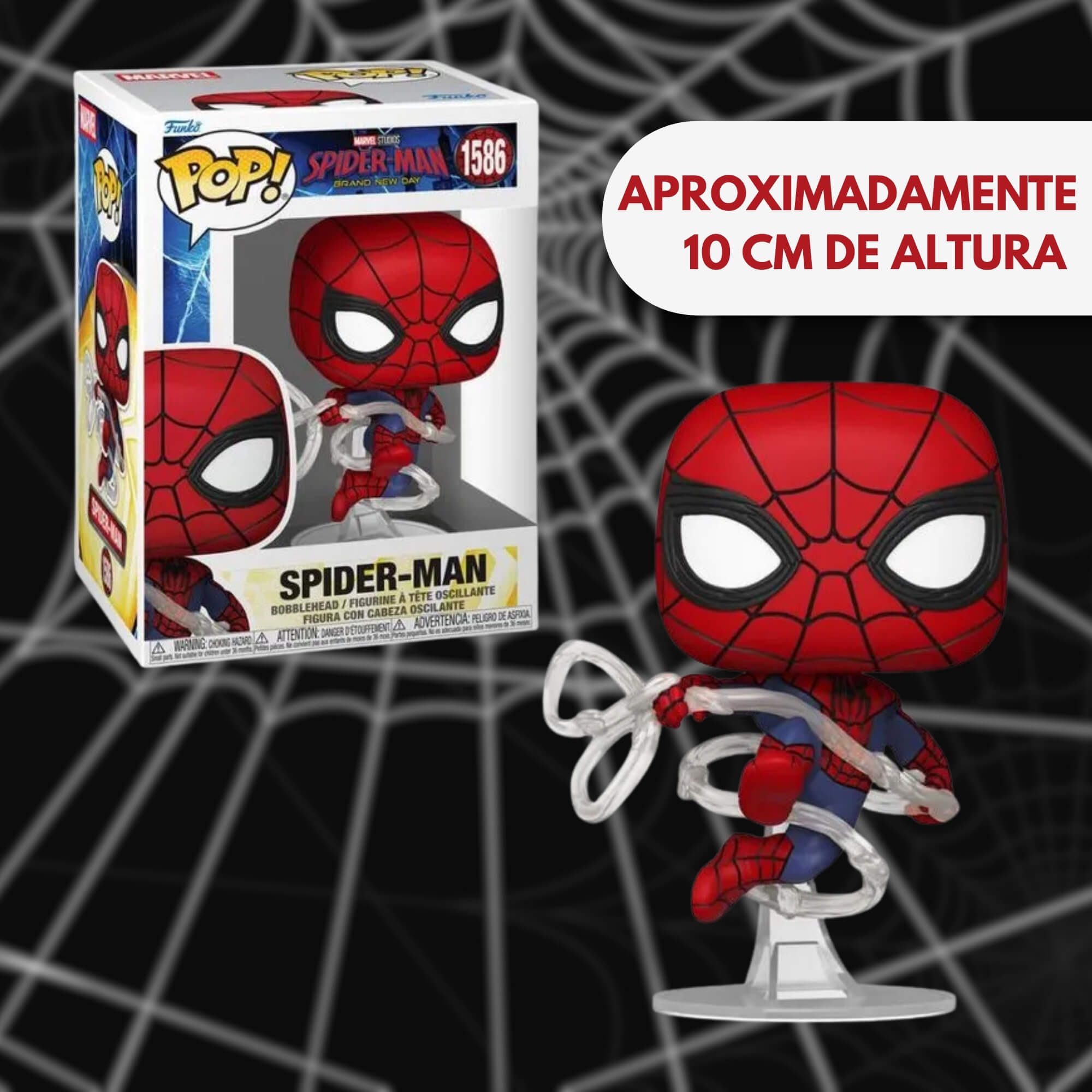 Boneco Colecionável Funko Pop! Marvel Homem-Aranha: Um Novo Dia - com Teia Candide - 12930