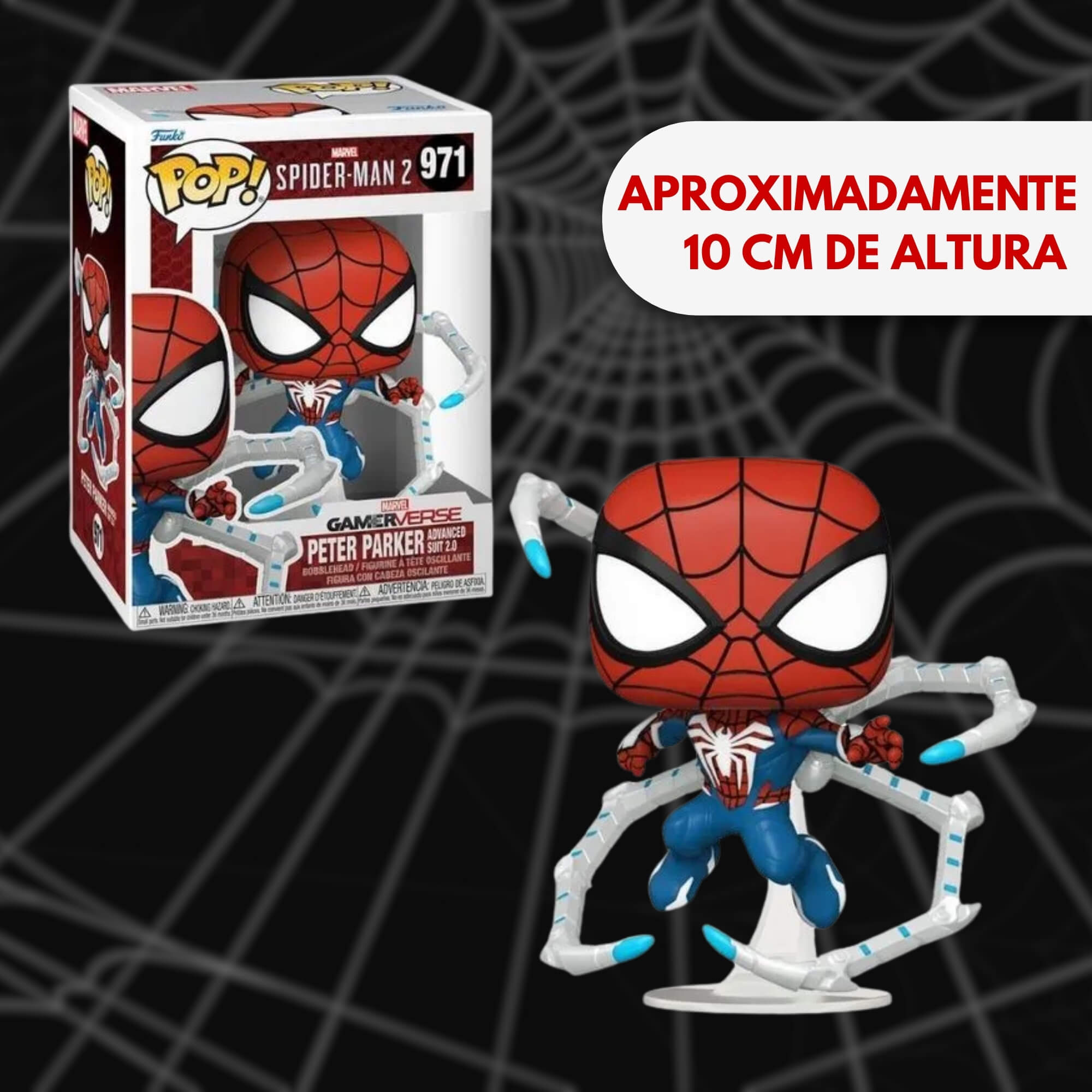 Boneco Funko Pop! Games - Homem-Aranha 2 - Peter Parker Traje Avancado 2.0 Candide - 11267