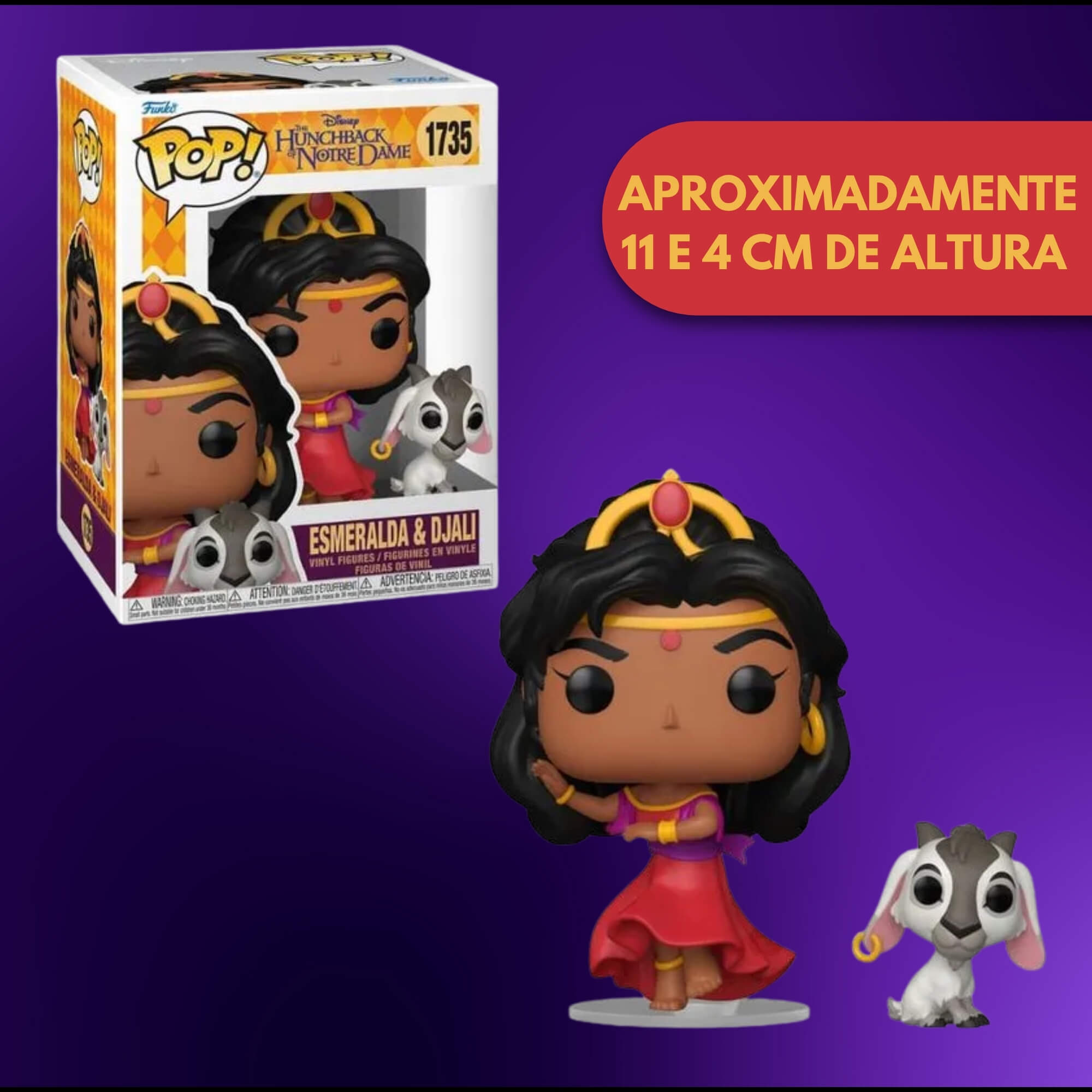 Boneco Funko Pop! Buddy Disney O Corcunda de Notre Dame - Esmeralda Djali Candide - 12941