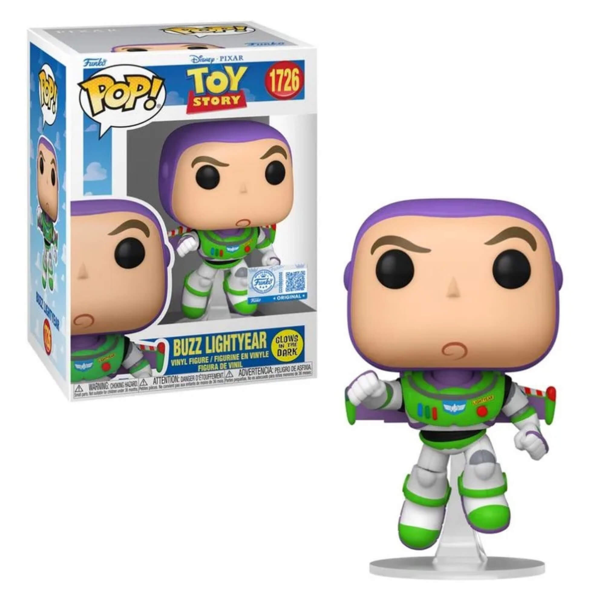 Boneco Colecionável Funko Pop! Exclusivo Disney Toy Story - Buzz Lightyear (Glow) Candide - 13004