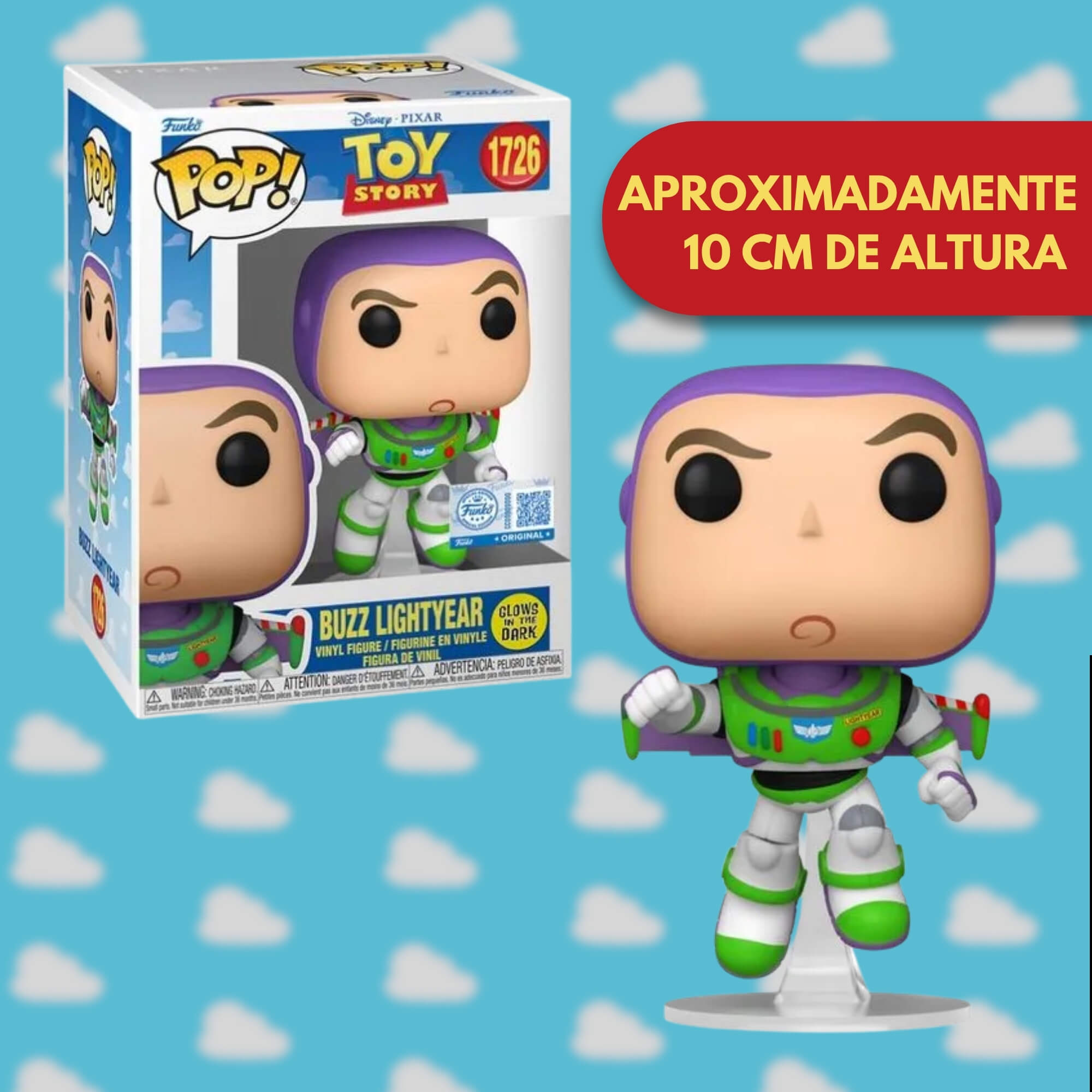 Boneco Colecionável Funko Pop! Exclusivo Disney Toy Story - Buzz Lightyear (Glow) Candide - 13004