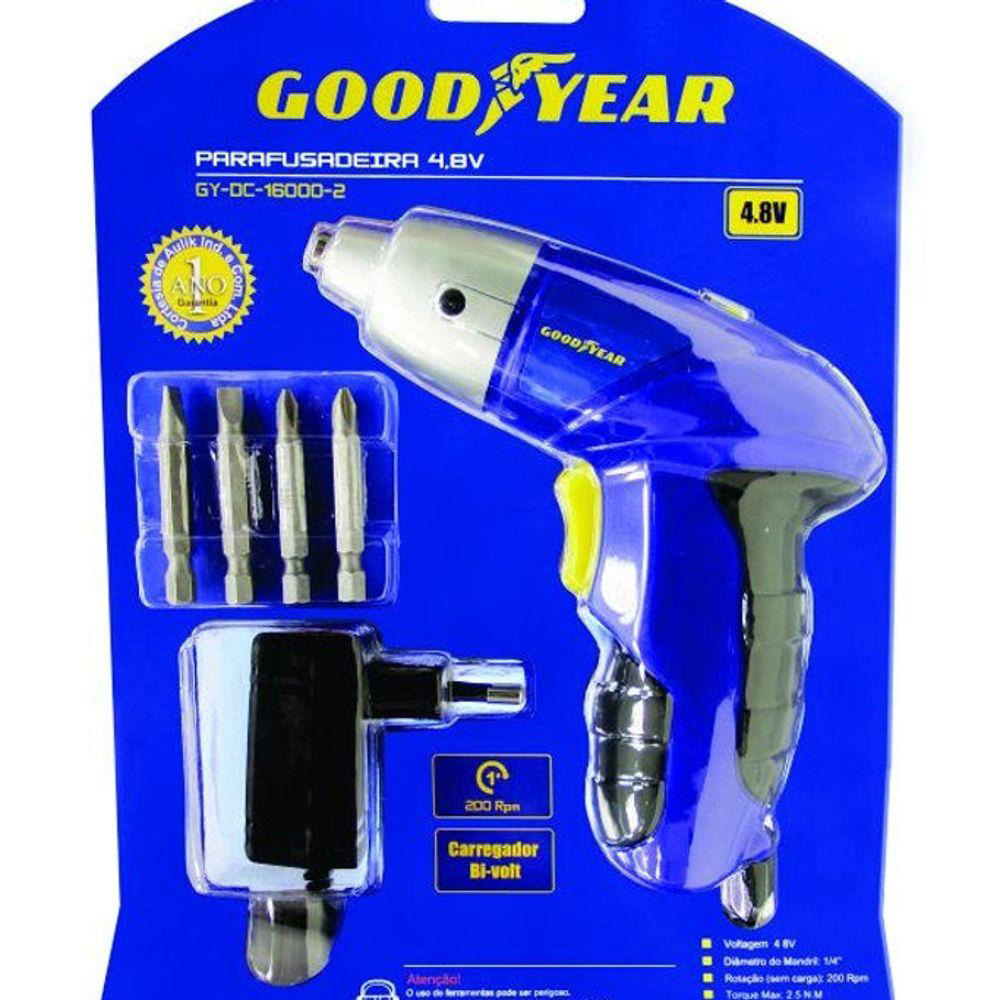 Parafusadeira sem fio Goodyear 4,8V GYDC1600023