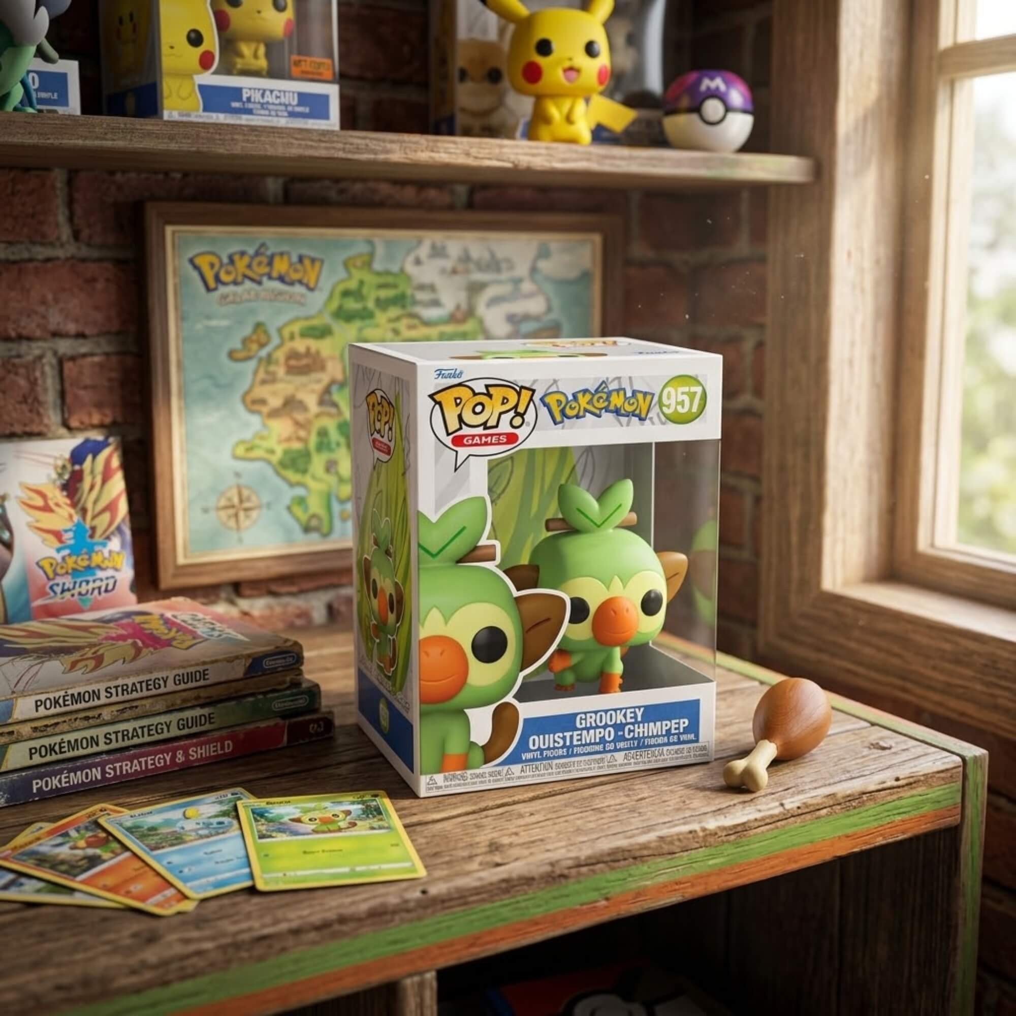 Boneco Funko Pop Pokémon Grookey Figura Colecionável Candide - 12121