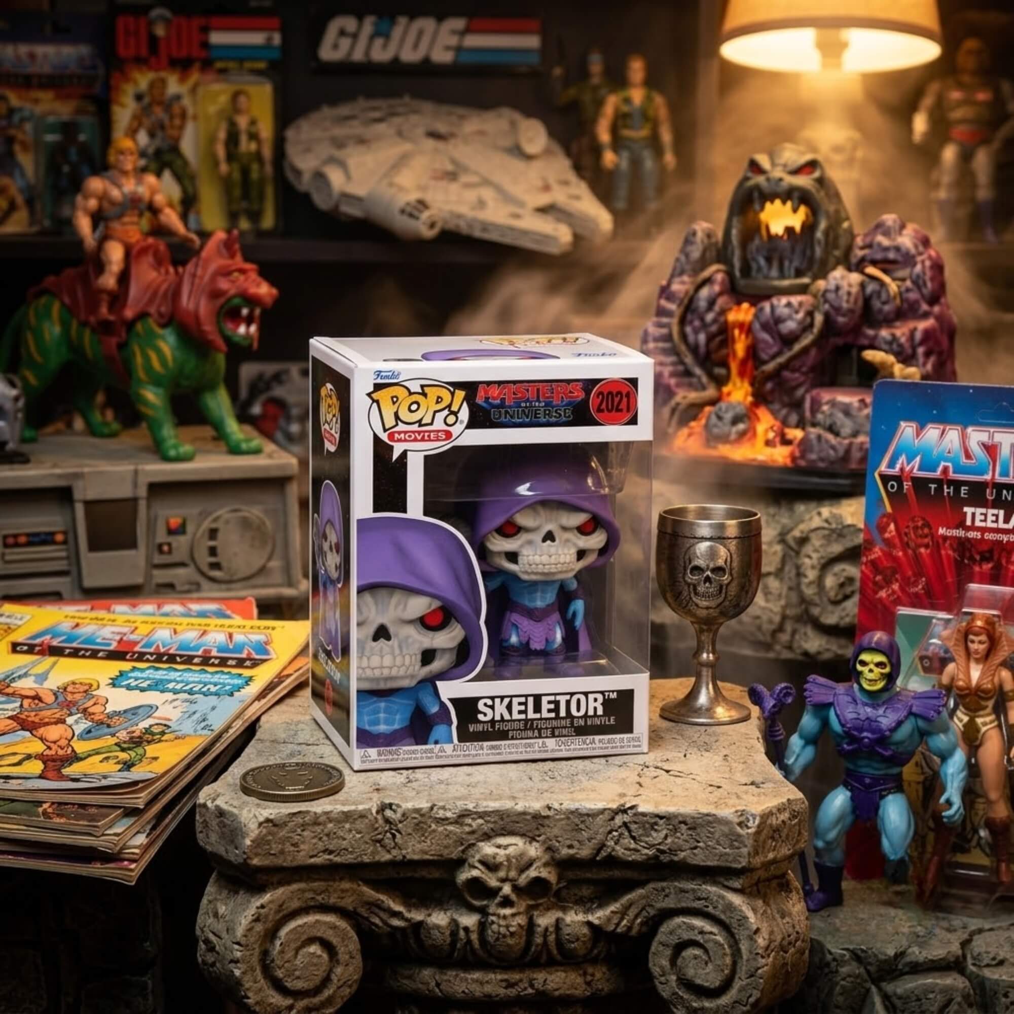 Boneco Funko Pop Mestres Do Universo Live Action Esqueleto Colecionável Candide - 12951