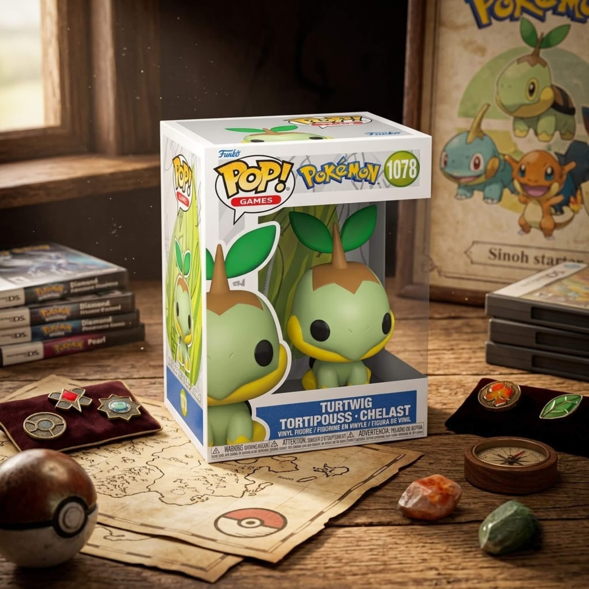 Boneco Funko Pop Pokémon Turtwig Figura Colecionável Candide - 12201
