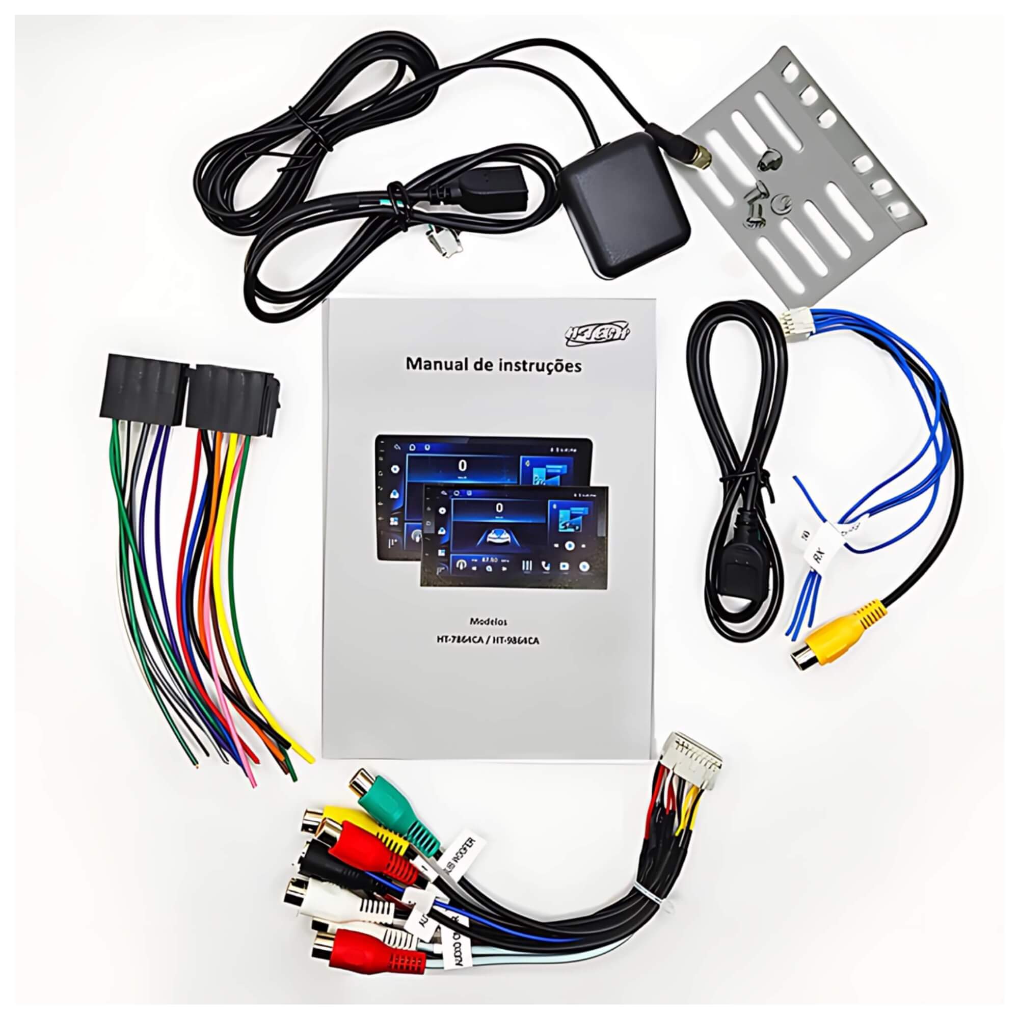 COMP Kit Multimídia 9 Polegadas Strada 2025 + Moldura + Câmera de Ré e Chicote de Ligação